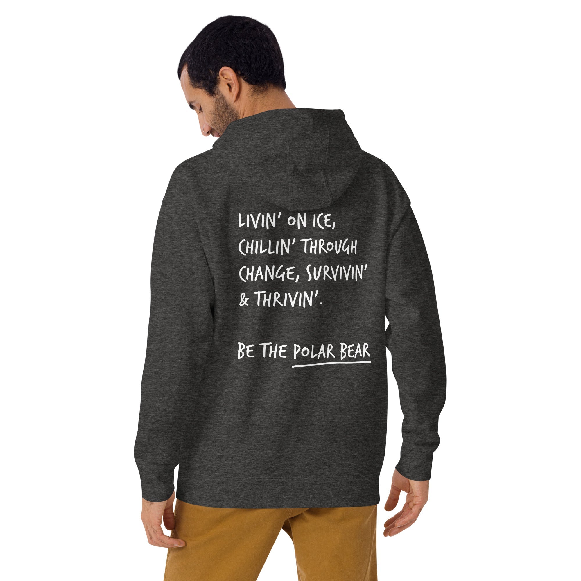 Think Ocean Polar Bear Aspirations Cotton Blend Embroidered Hoodie