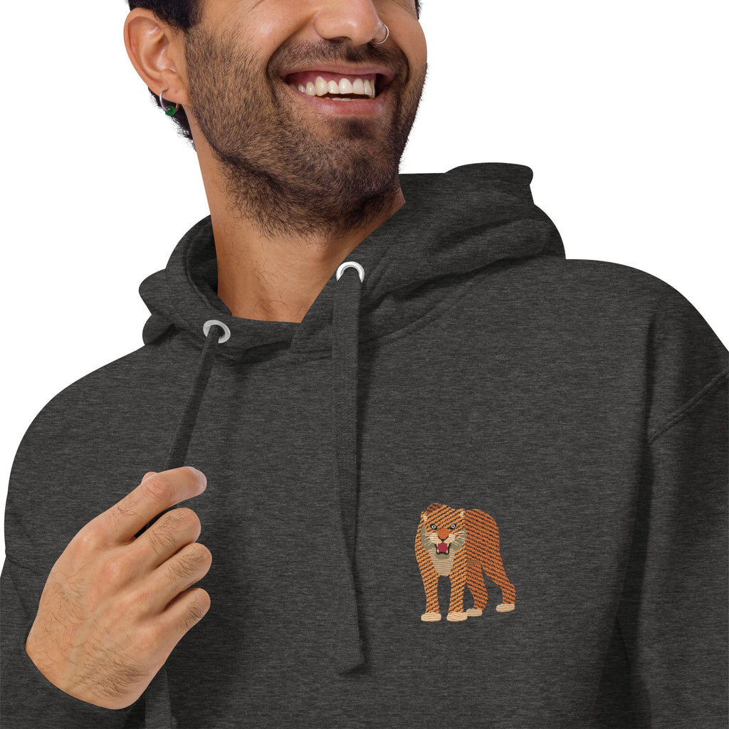 Think Ocean Tiger Aspirations Cotton Blend Embroidered Hoodie