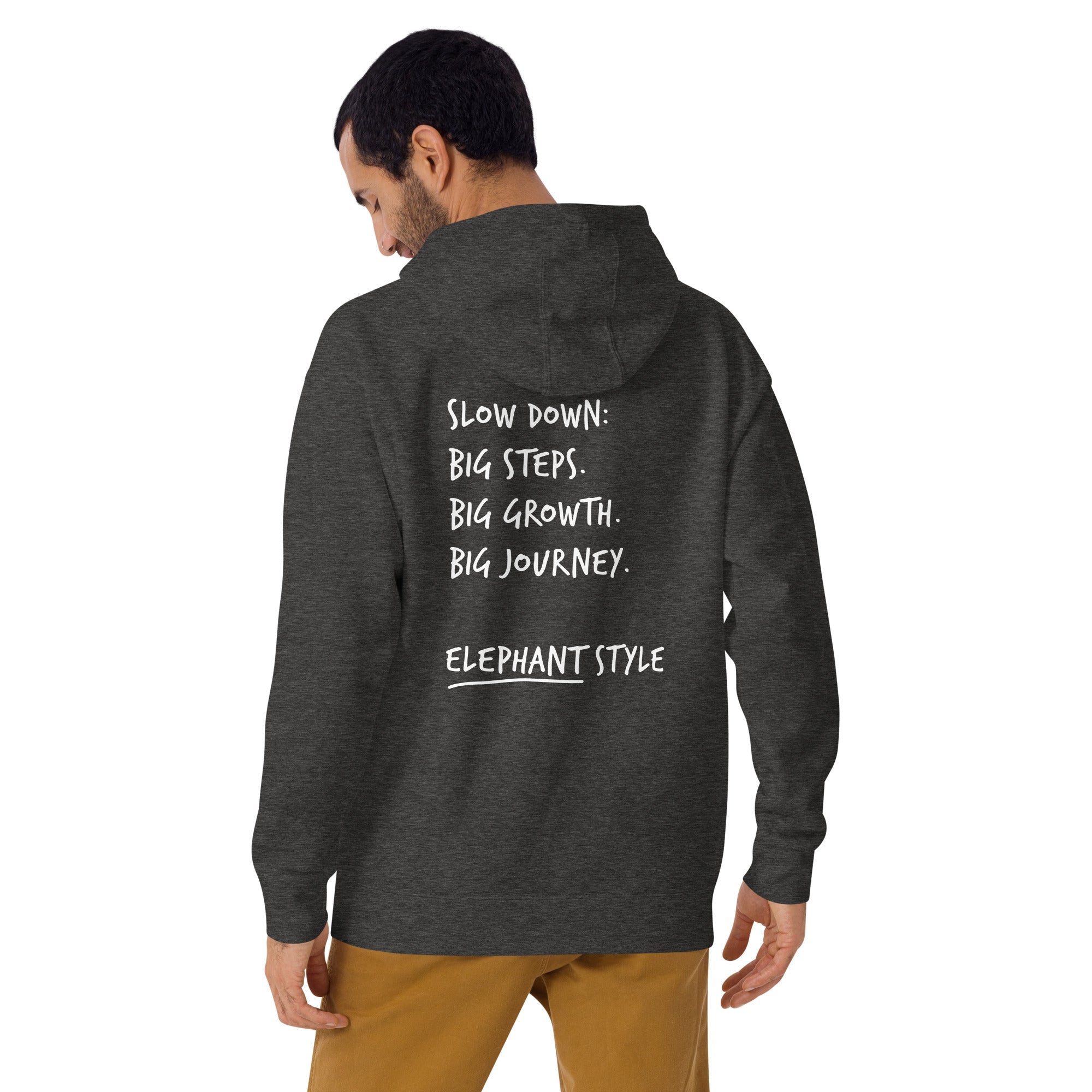 Think Ocean Elephant Aspirations Cotton Blend Embroidered Hoodie