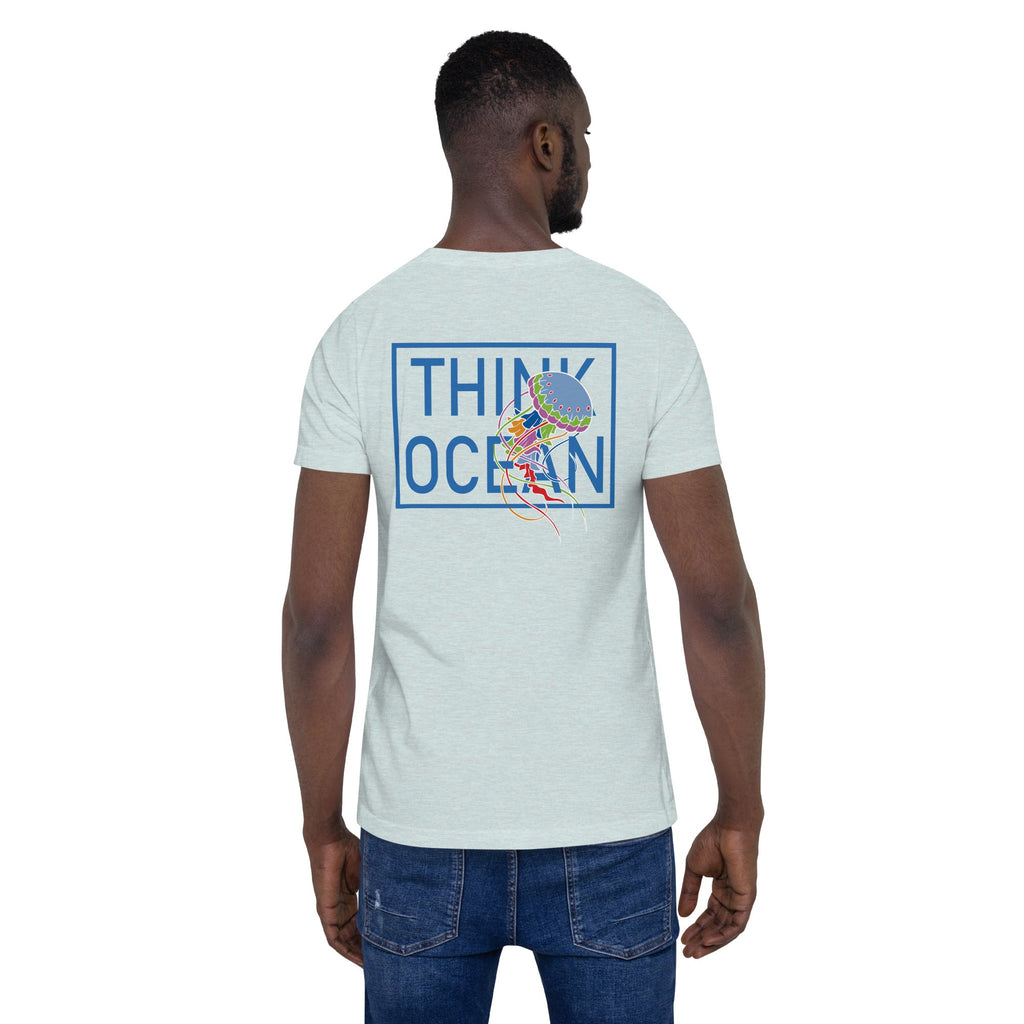 Think Ocean Jellyfish Fluorescence Cotton Embroidered T-Shirt