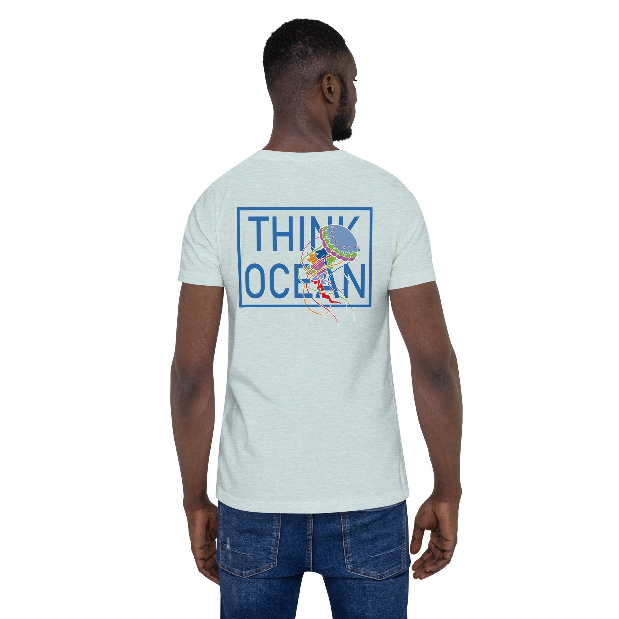 Think Ocean Jellyfish Fluorescence Cotton Embroidered T-Shirt