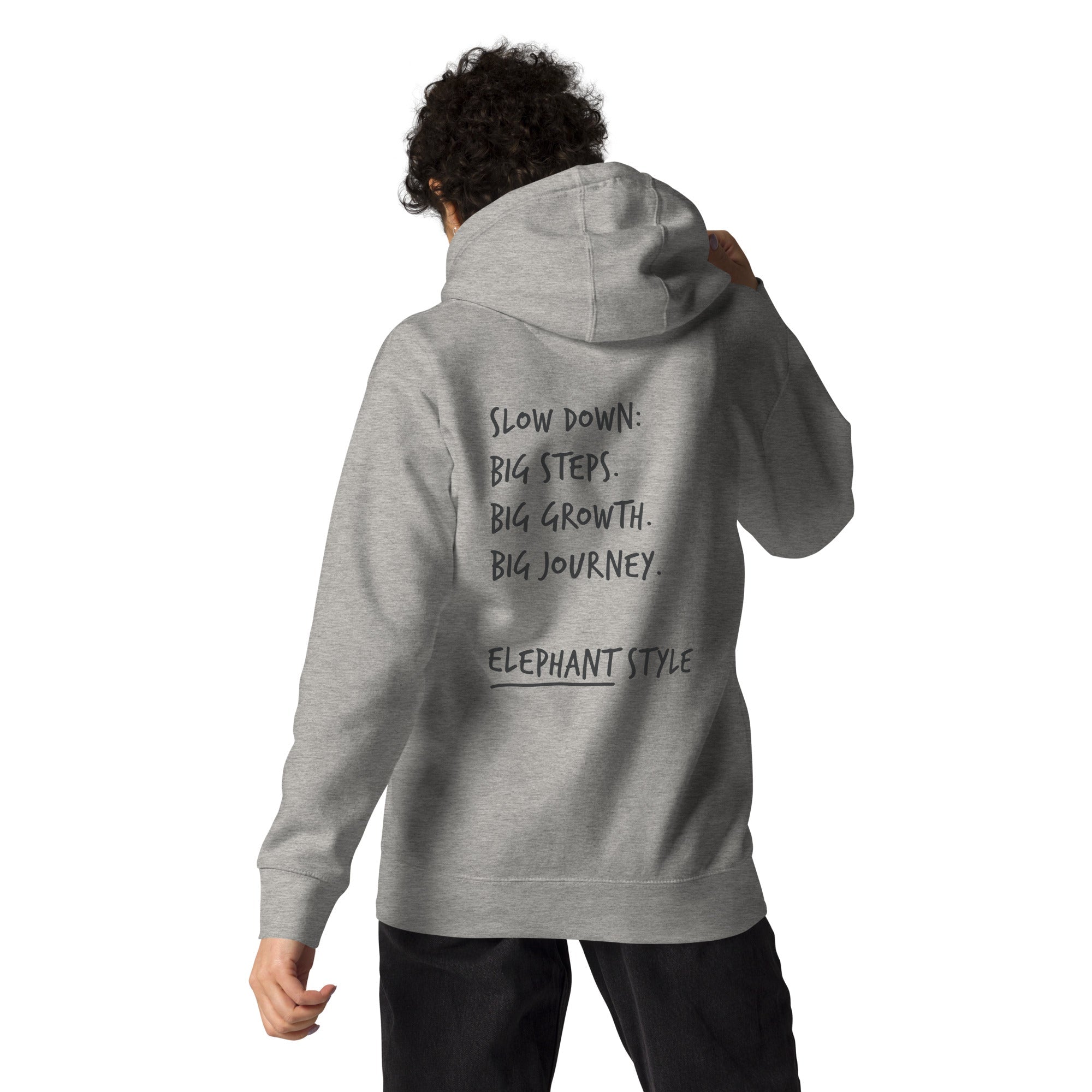 Think Ocean Elephant Aspirations Cotton Blend Embroidered Hoodie