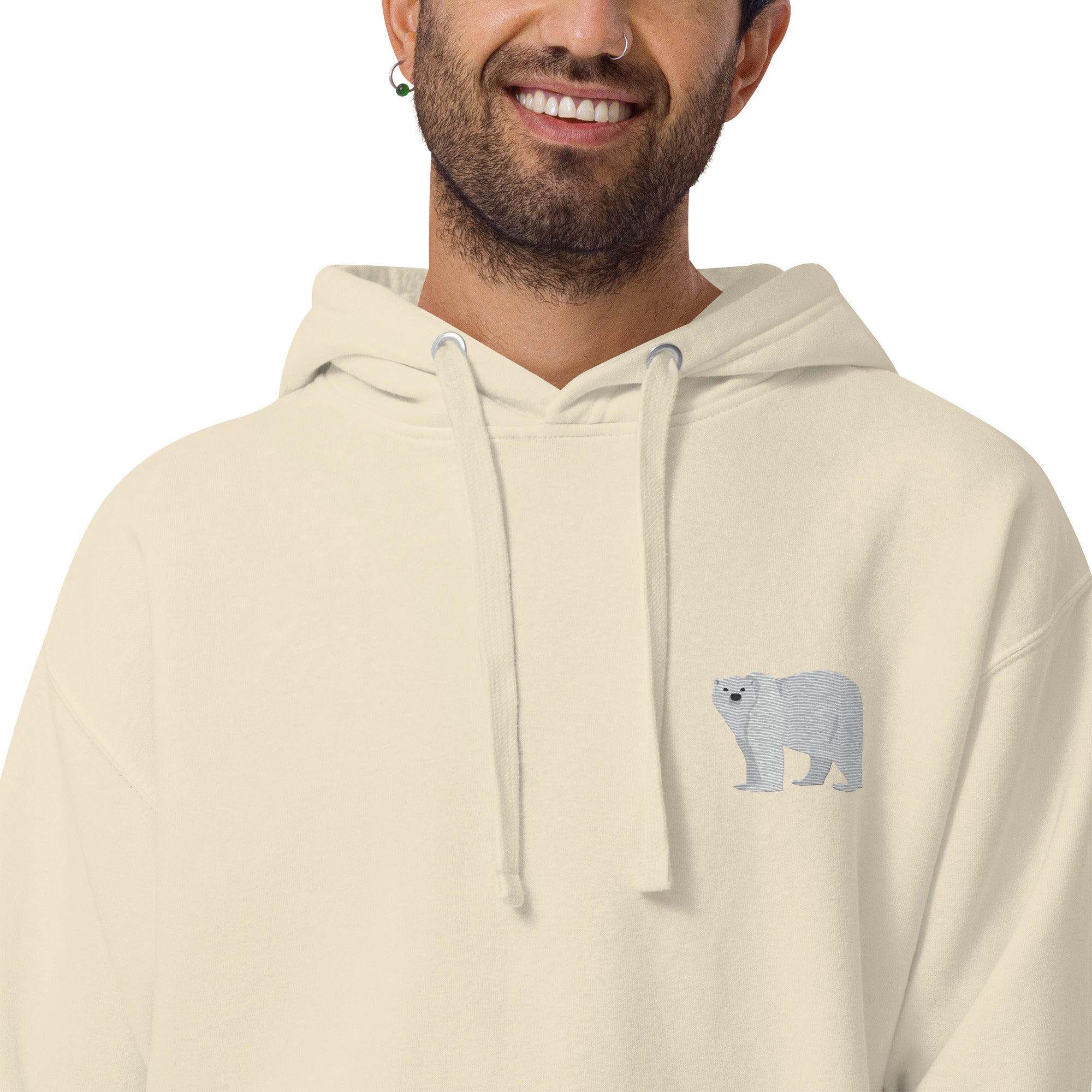 Think Ocean Polar Bear Aspirations Cotton Blend Embroidered Hoodie