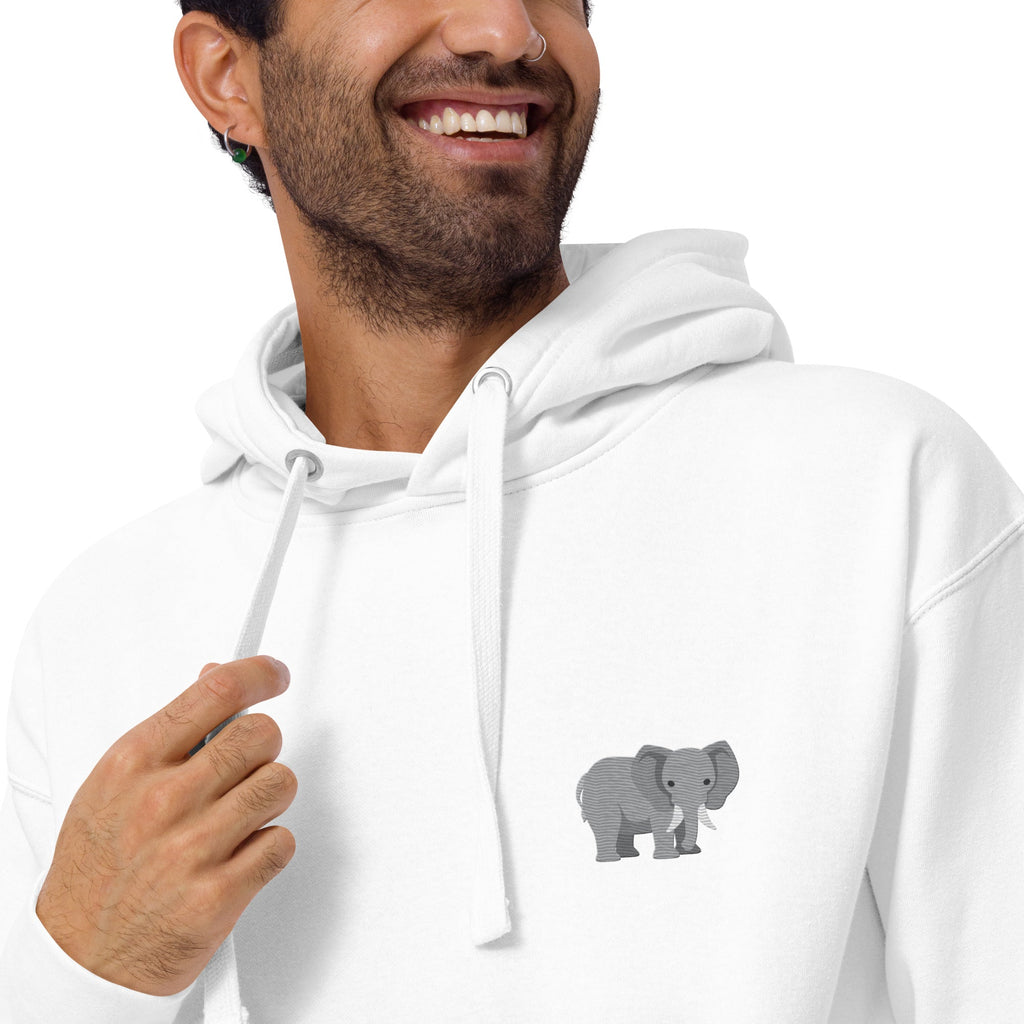 Think Ocean Elephant Aspirations Cotton Blend Embroidered Hoodie