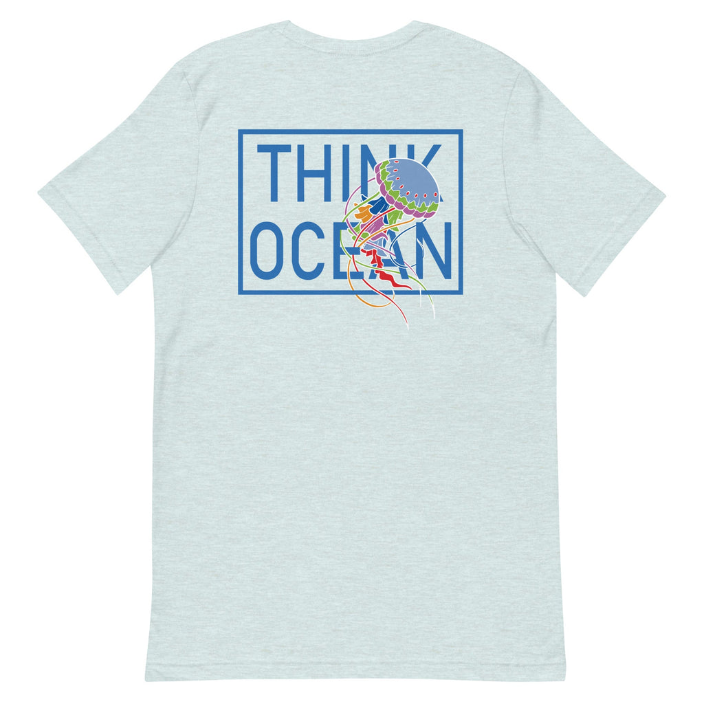 Think Ocean Jellyfish Fluorescence Cotton Embroidered T-Shirt