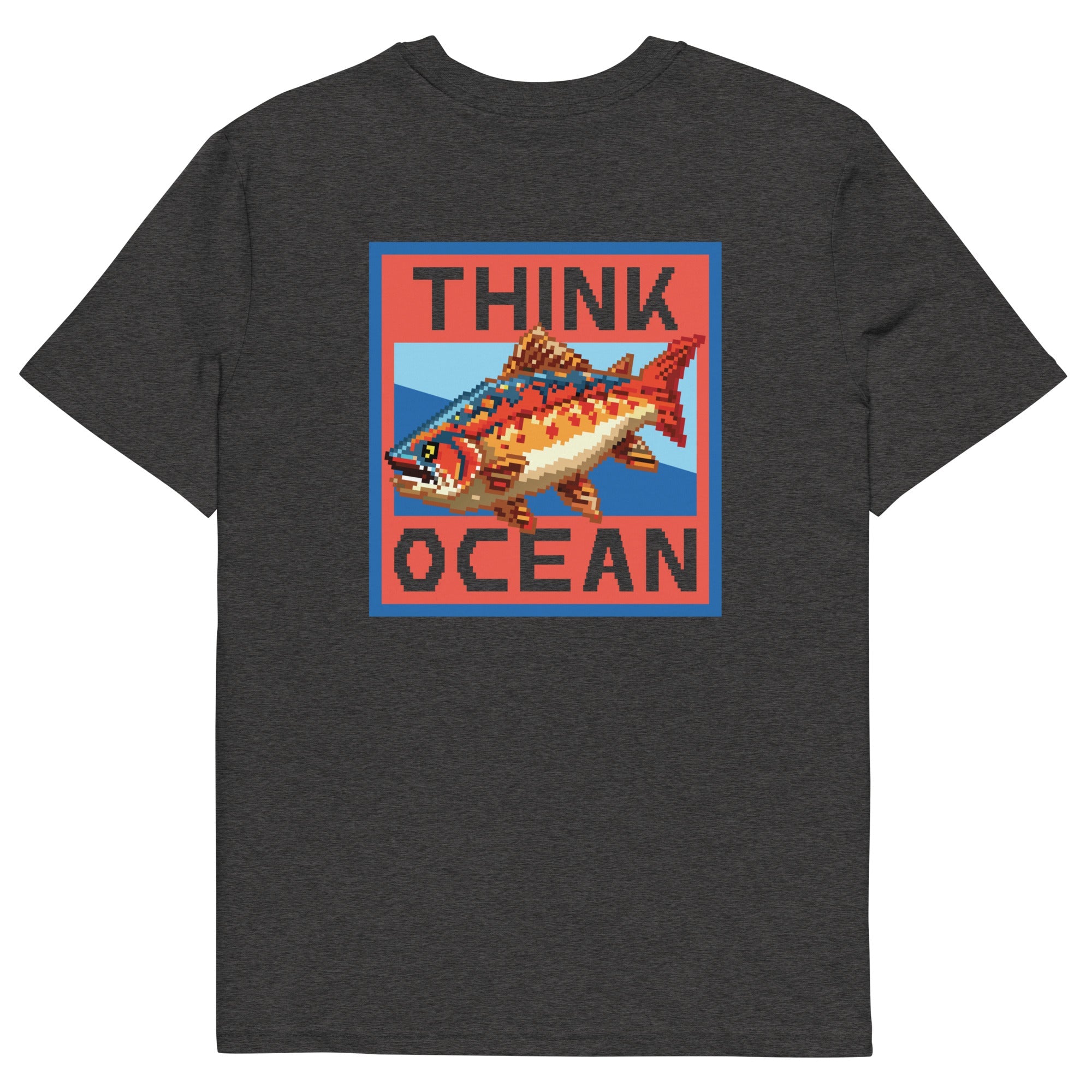 Think Ocean Fish Pixel Art Organic Cotton T-Shirt