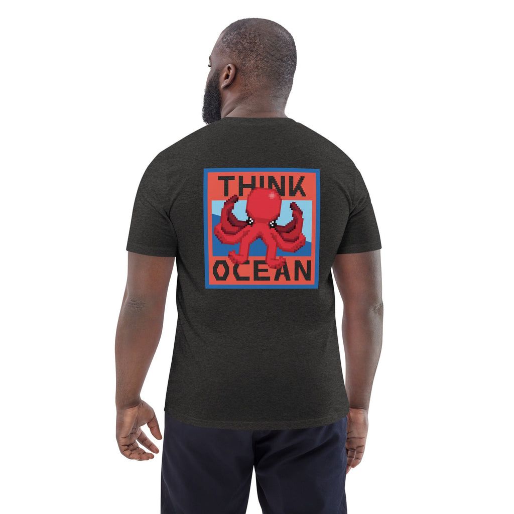 Think Ocean Octopus Pixel Art Organic Cotton T-Shirt