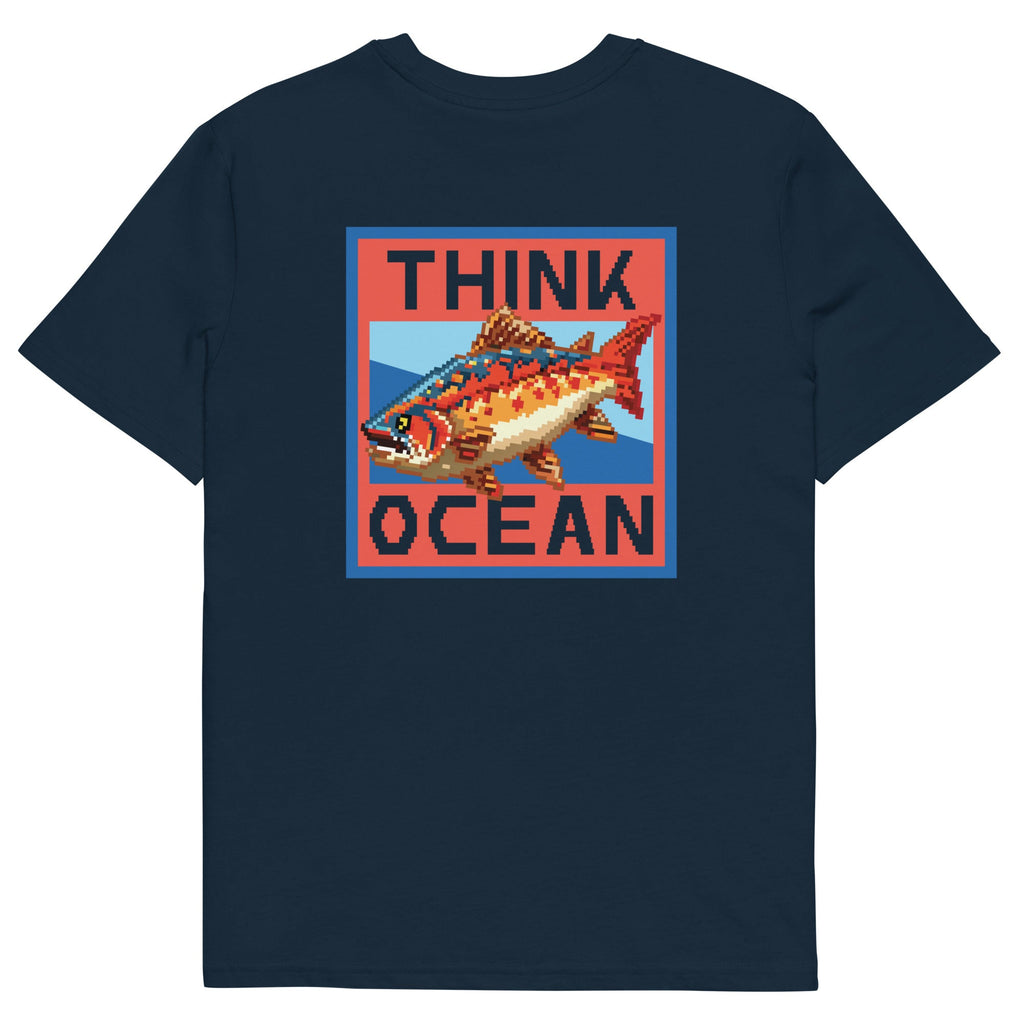 Think Ocean Fish Pixel Art Organic Cotton T-Shirt