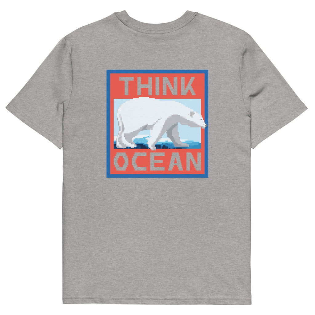 Think Ocean Polar Bear Pixel Art Organic Cotton T-Shirt