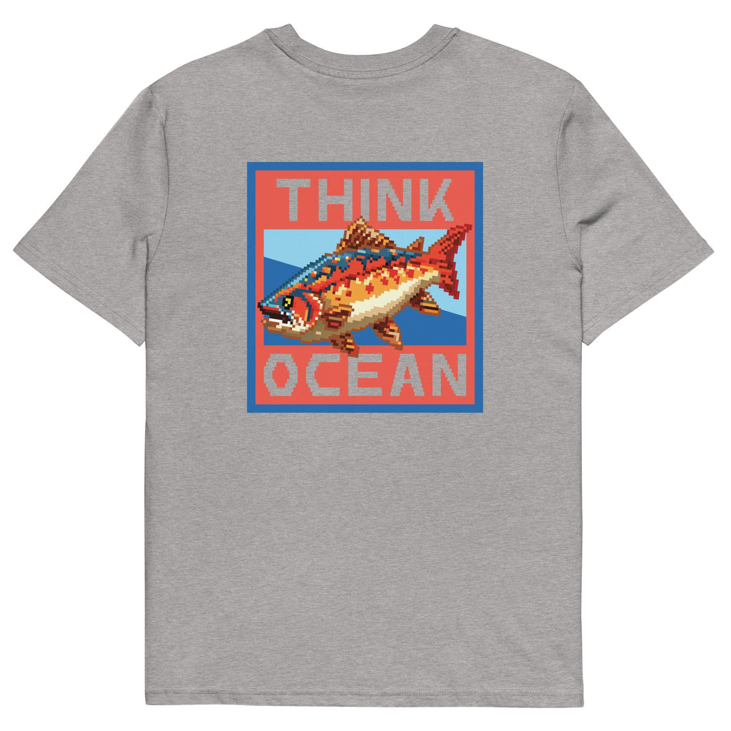 Think Ocean Fish Pixel Art Organic Cotton T-Shirt