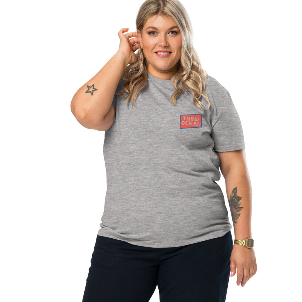 Think Ocean Polar Bear Pixel Art Organic Cotton T-Shirt