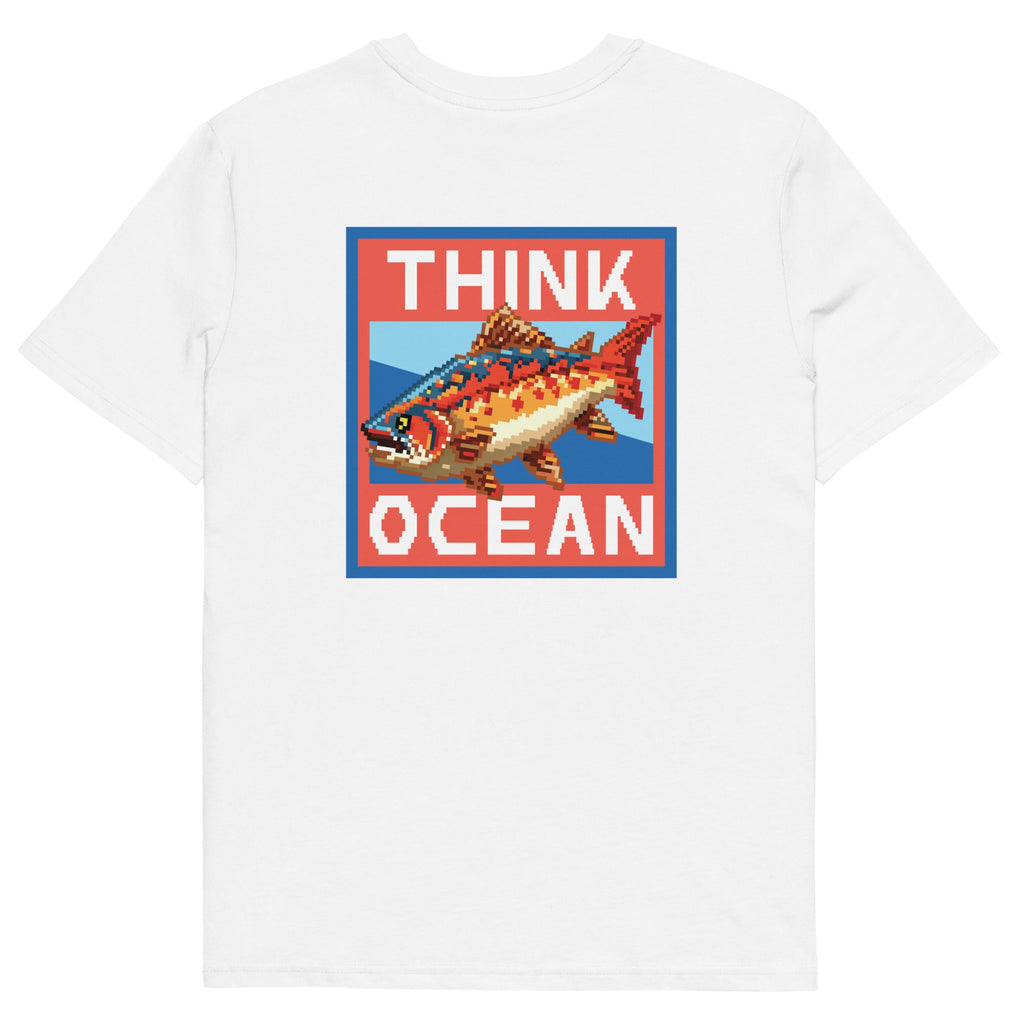 Think Ocean Fish Pixel Art Organic Cotton T-Shirt