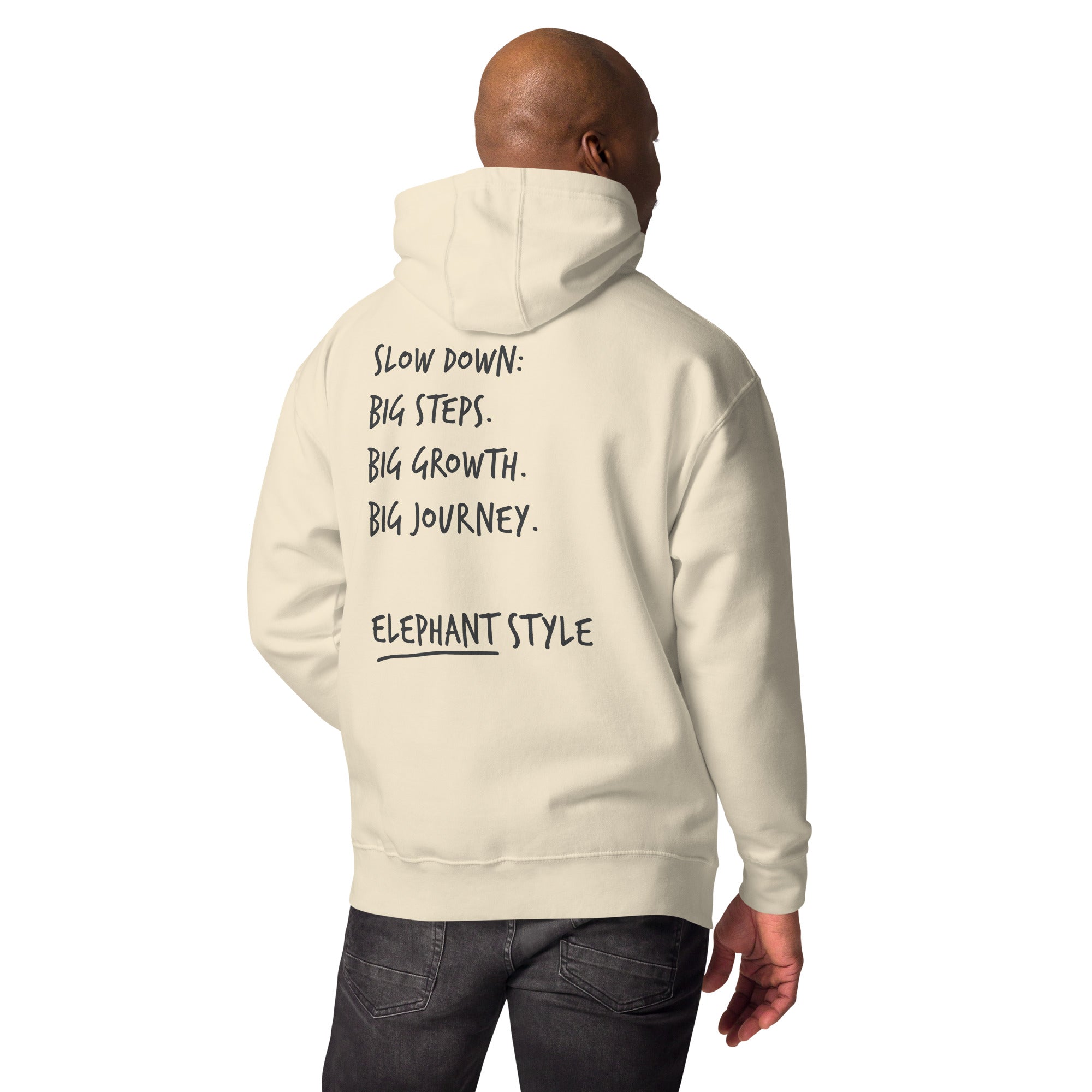 Think Ocean Elephant Aspirations Cotton Blend Embroidered Hoodie