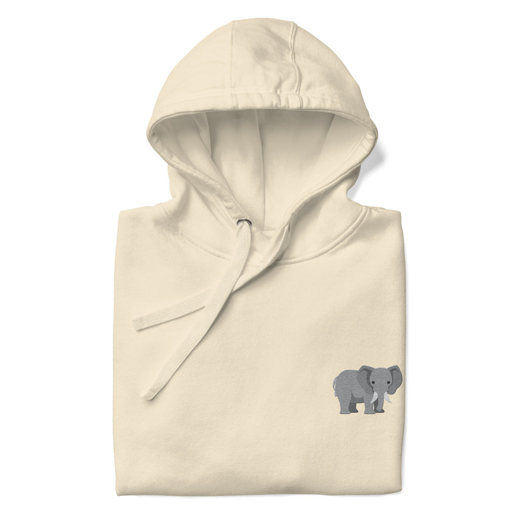 Think Ocean Elephant Aspirations Cotton Blend Embroidered Hoodie