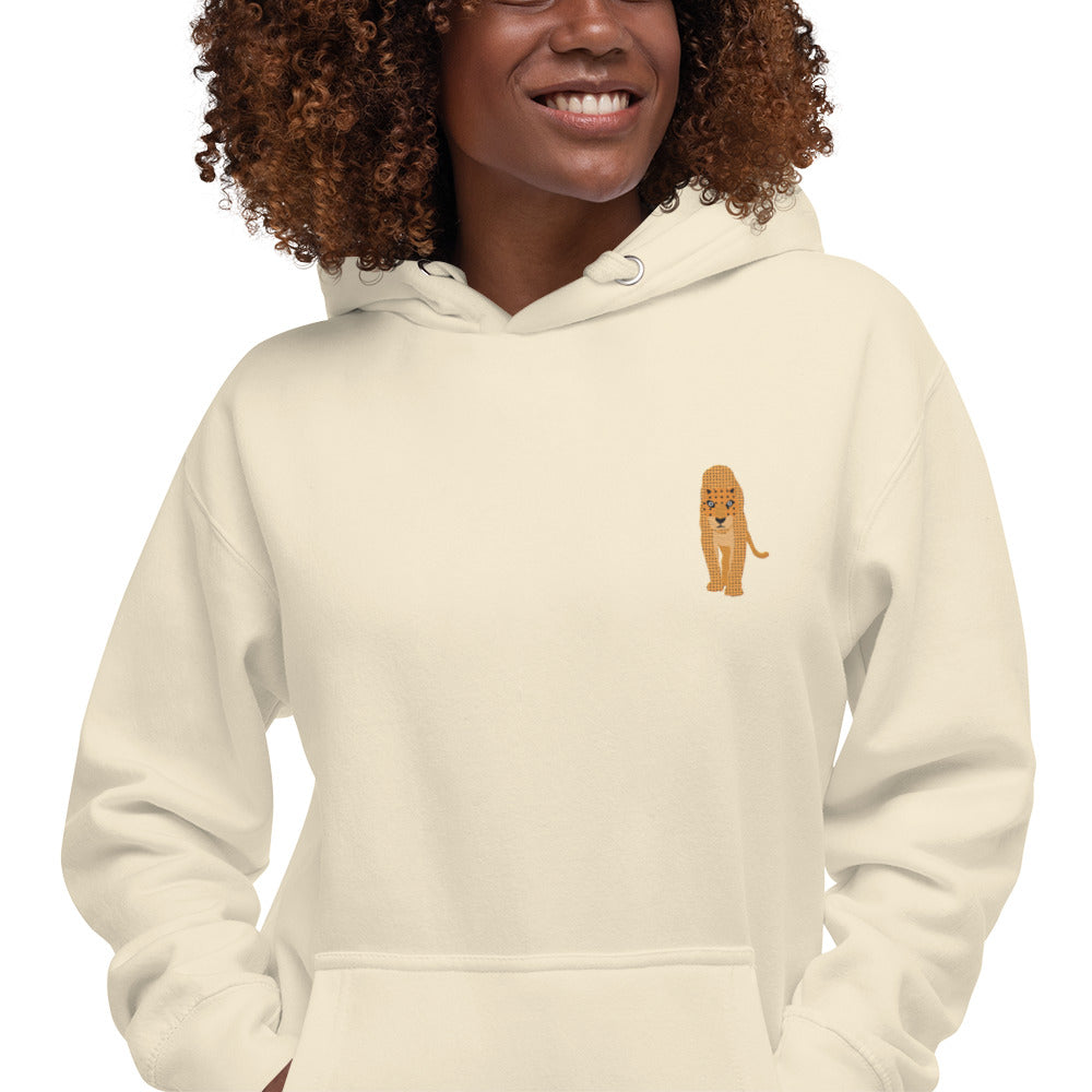 Think Ocean Leopard Aspirations Cotton Blend Embroidered Hoodie
