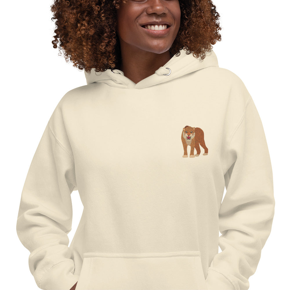 Think Ocean Tiger Aspirations Cotton Blend Embroidered Hoodie