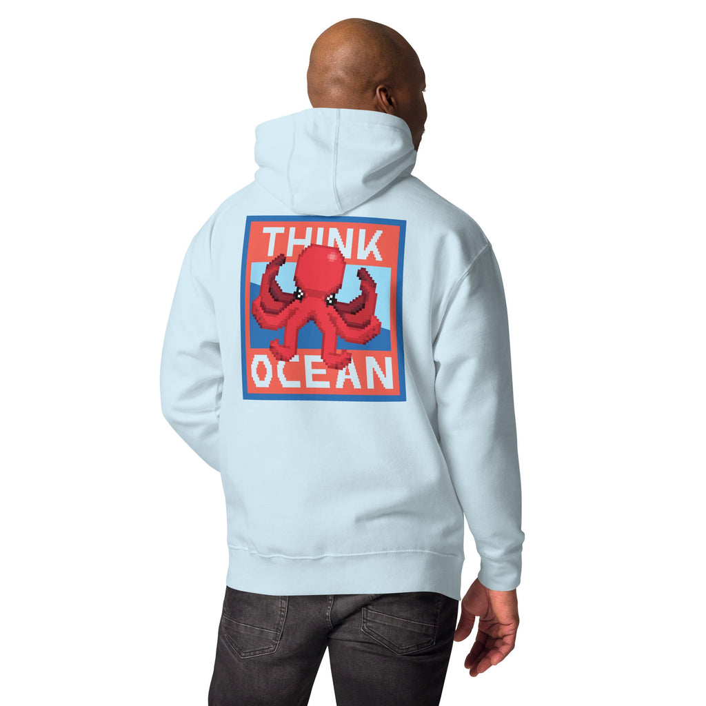 Think Ocean Octopus Pixel Art Cotton Blend Hoodie