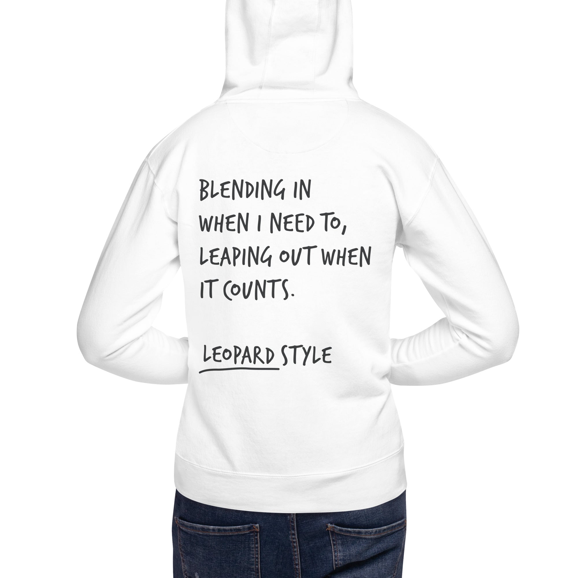 Think Ocean Leopard Aspirations Cotton Blend Embroidered Hoodie