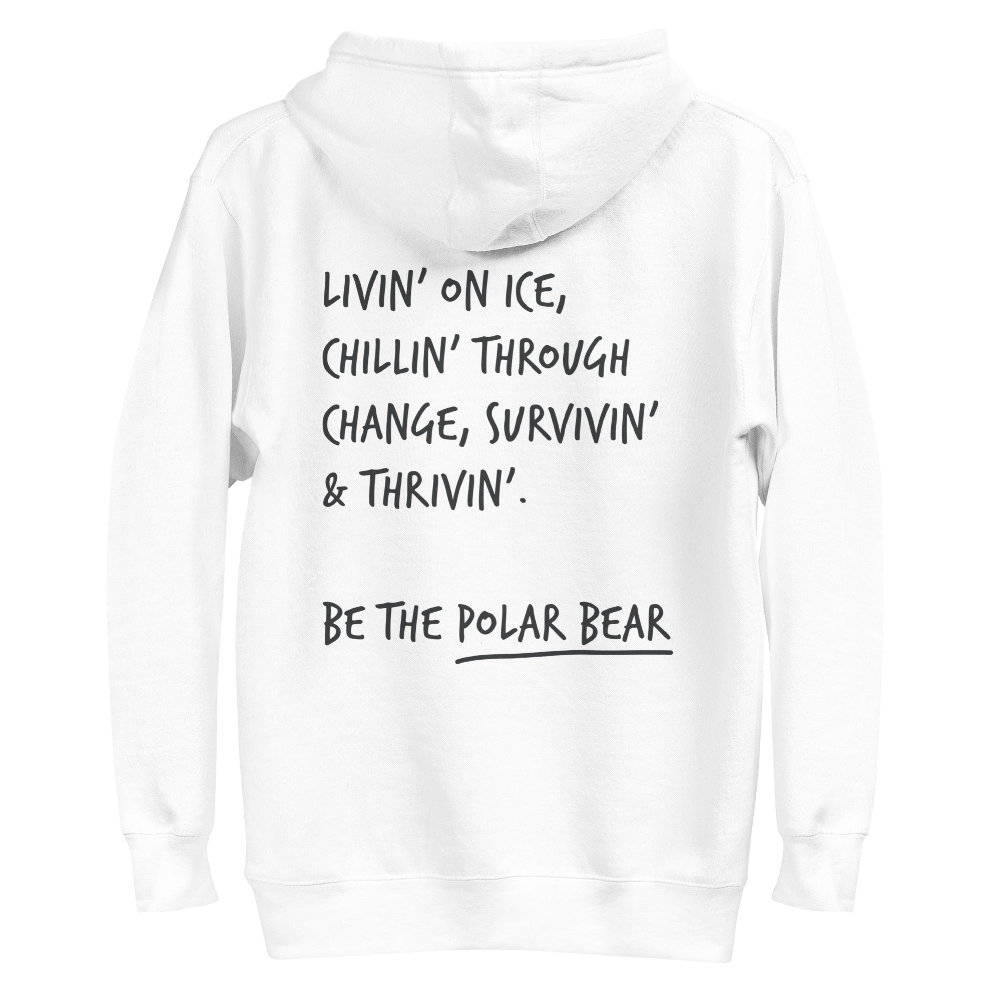 Think Ocean Polar Bear Aspirations Cotton Blend Embroidered Hoodie