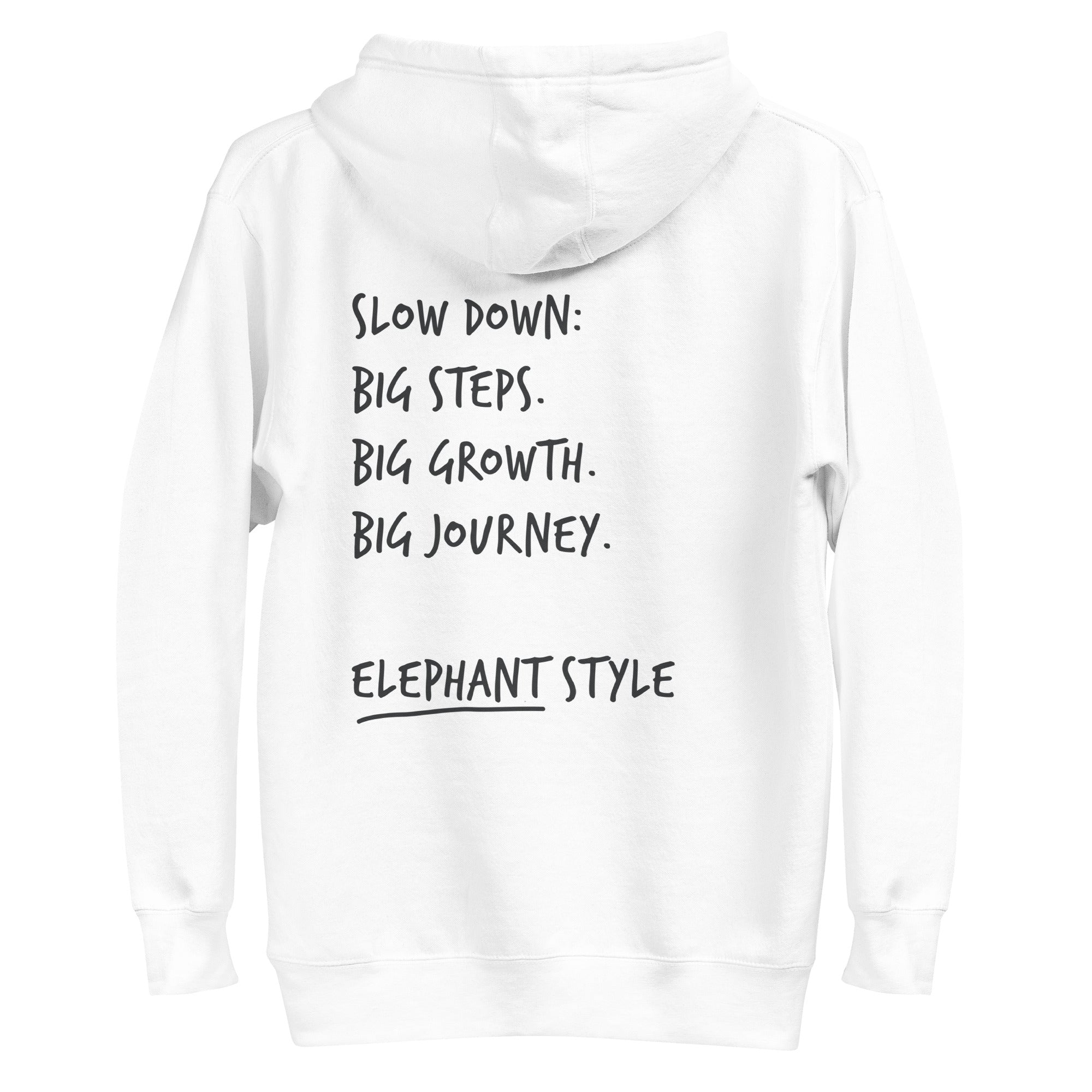 Think Ocean Elephant Aspirations Cotton Blend Embroidered Hoodie