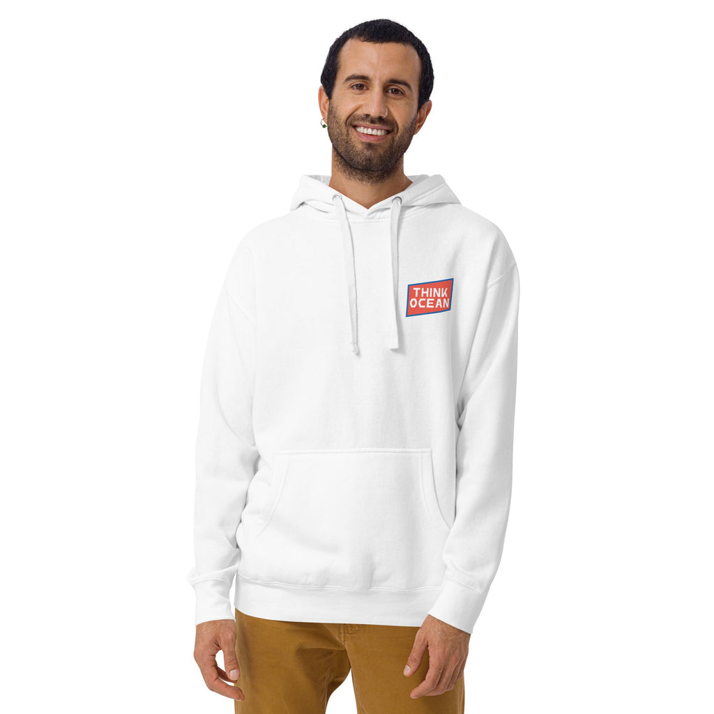 Think Ocean Fish Pixel Art Cotton Blend Hoodie
