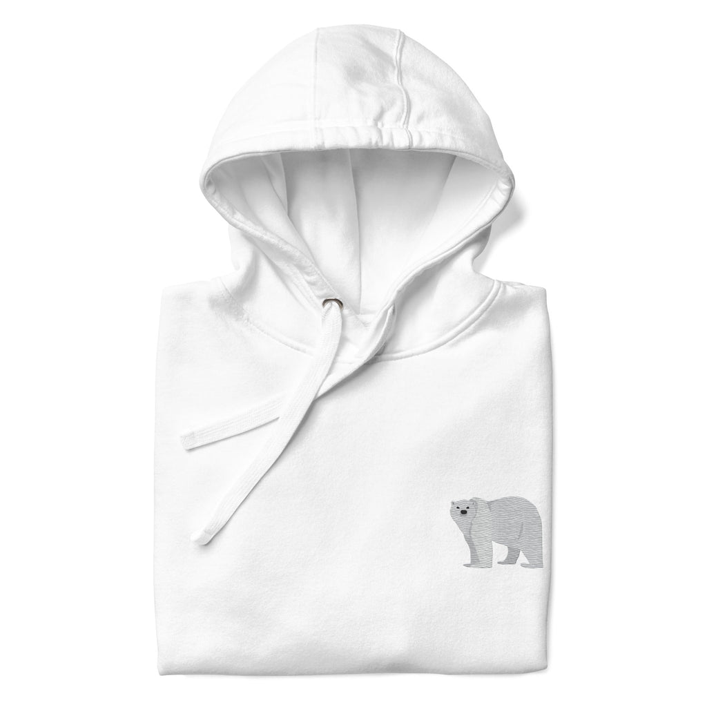 Think Ocean Polar Bear Aspirations Cotton Blend Embroidered Hoodie