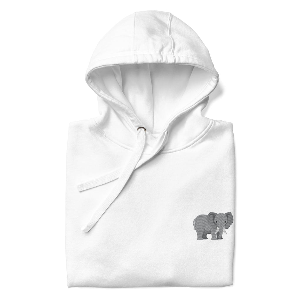 Think Ocean Elephant Aspirations Cotton Blend Embroidered Hoodie