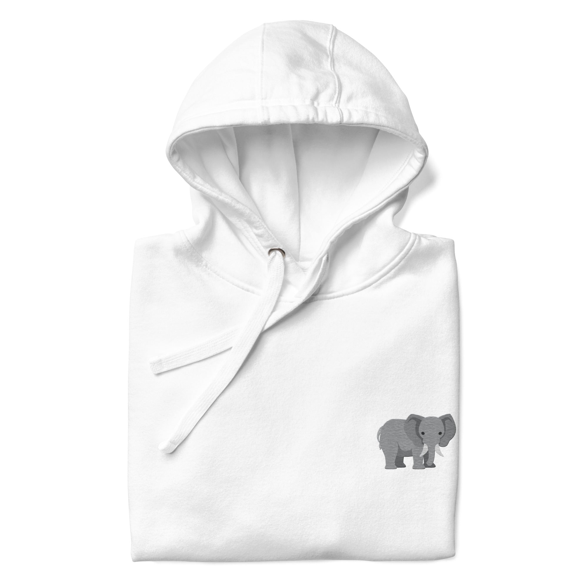 Think Ocean Elephant Aspirations Cotton Blend Embroidered Hoodie
