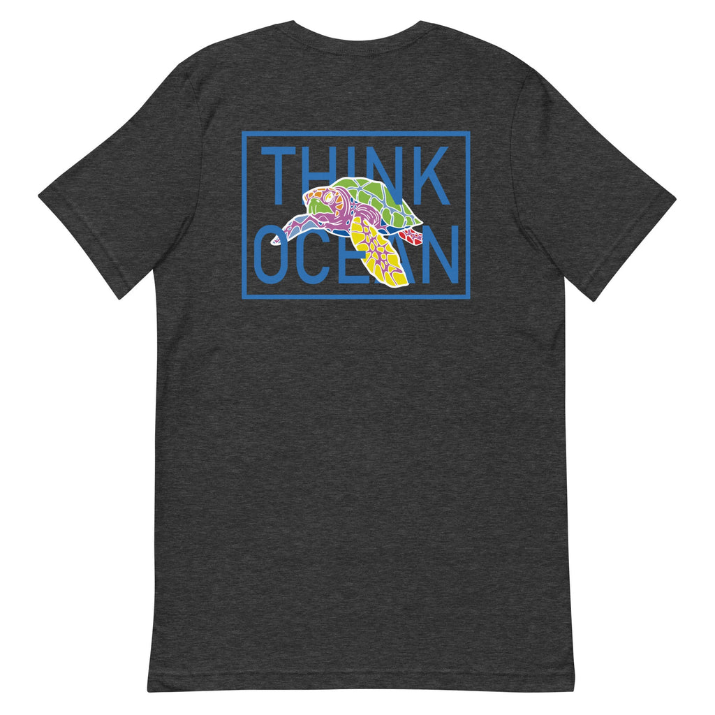 Think Ocean Turtle Fluorescence Cotton Embroidered T-Shirt