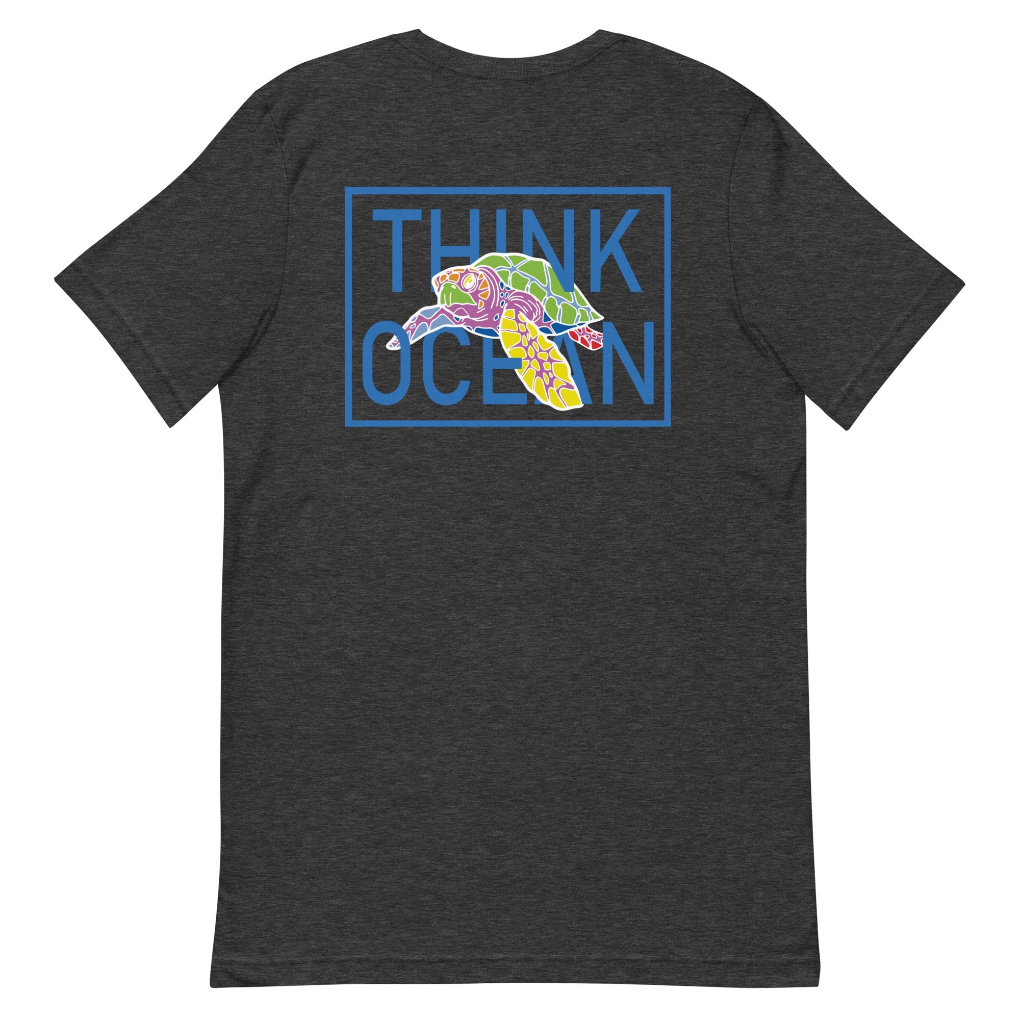 Think Ocean Turtle Fluorescence Cotton Embroidered T-Shirt