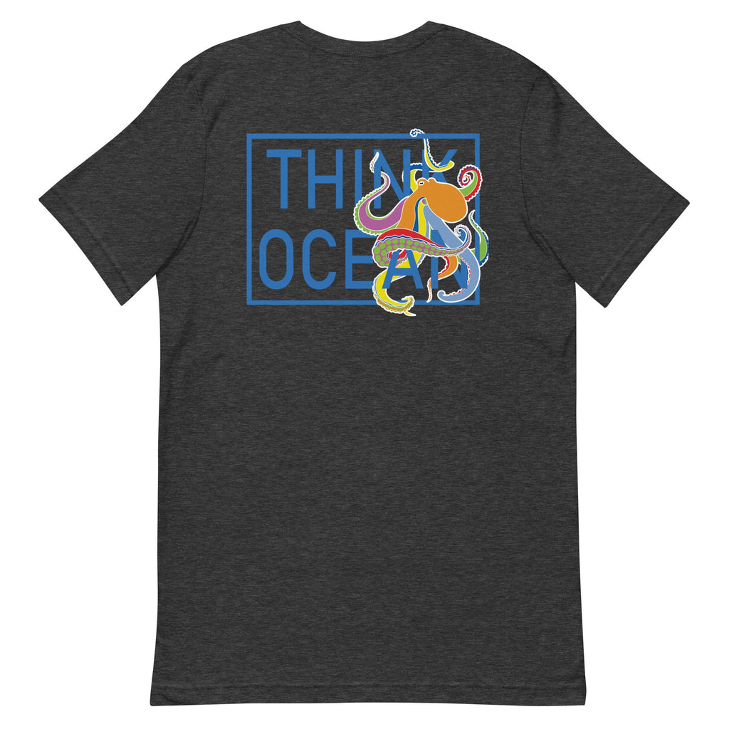Think Ocean Octopus Fluorescence Cotton Embroidered T-Shirt