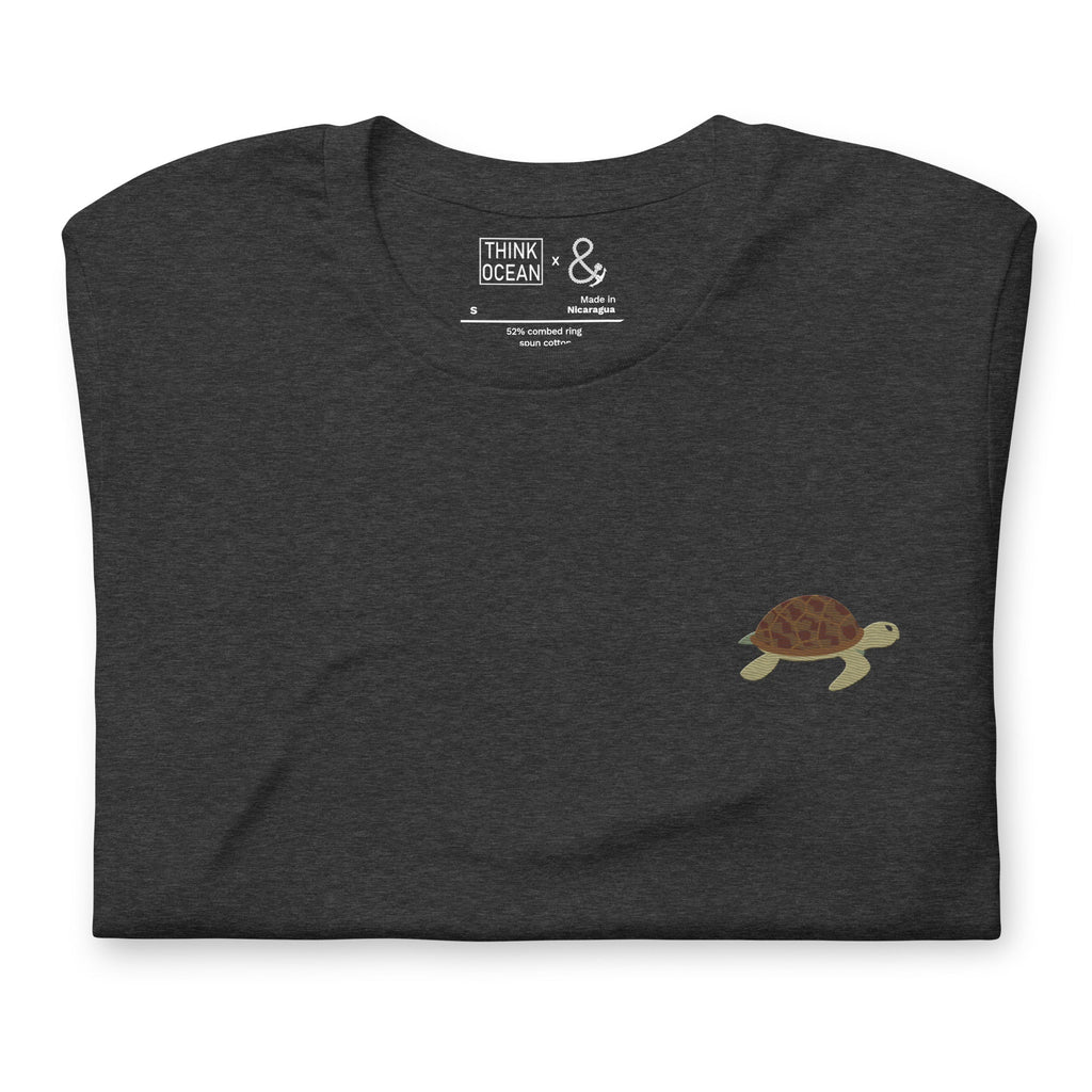 Think Ocean Turtle Aspirations Cotton Embroidered T-Shirt