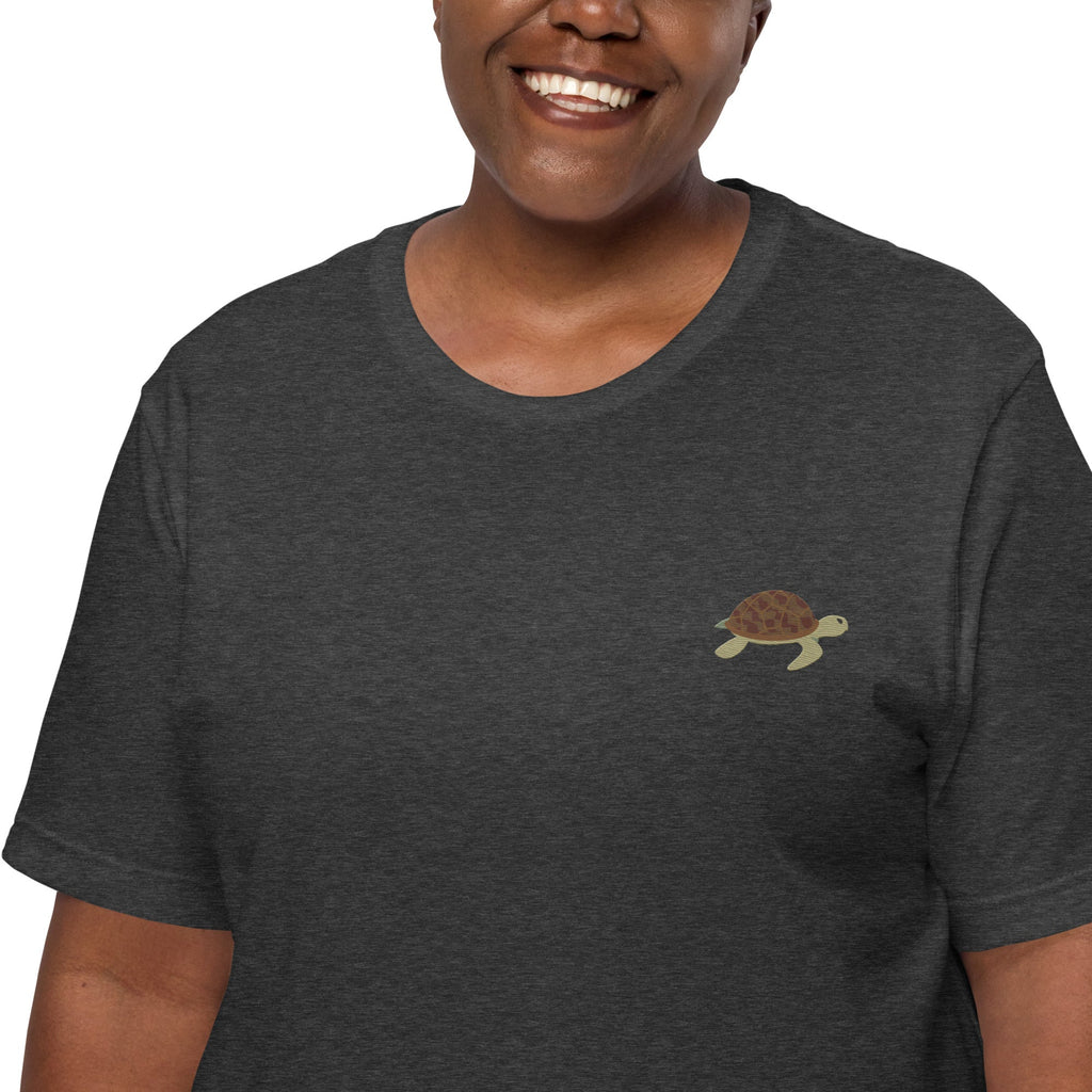 Think Ocean Turtle Aspirations Cotton Embroidered T-Shirt