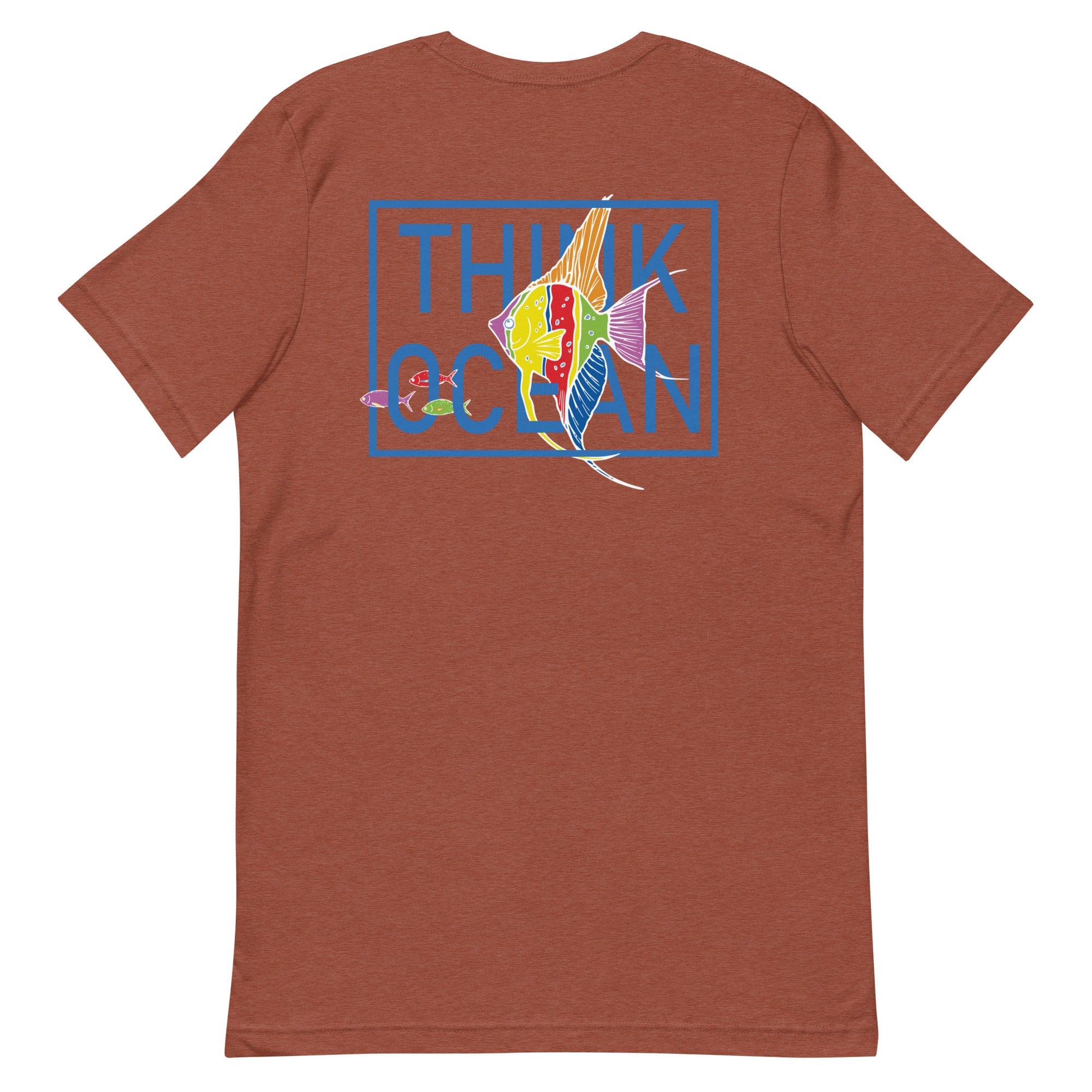 Think Ocean Fish Fluorescence Cotton Embroidered T-Shirt