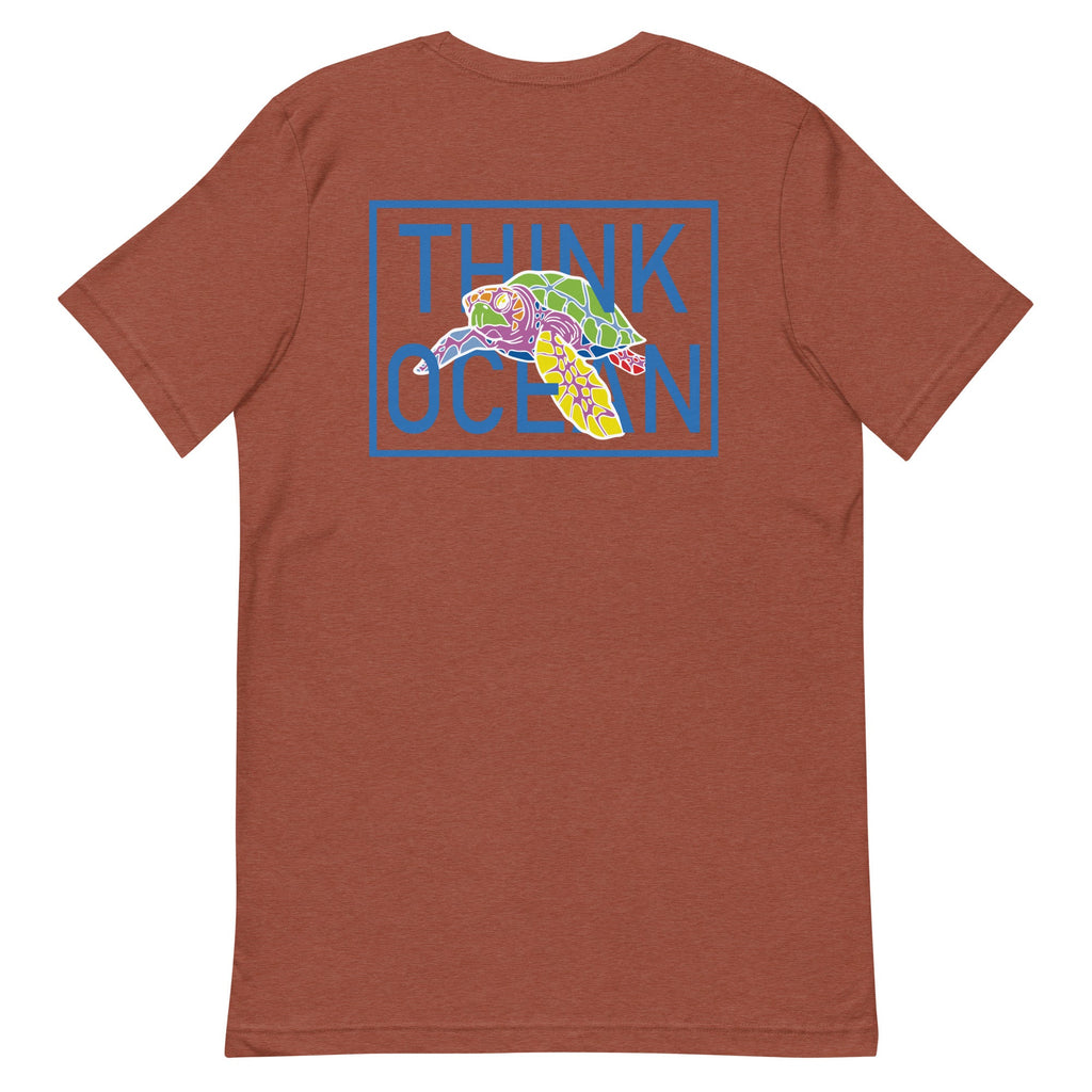 Think Ocean Turtle Fluorescence Cotton Embroidered T-Shirt