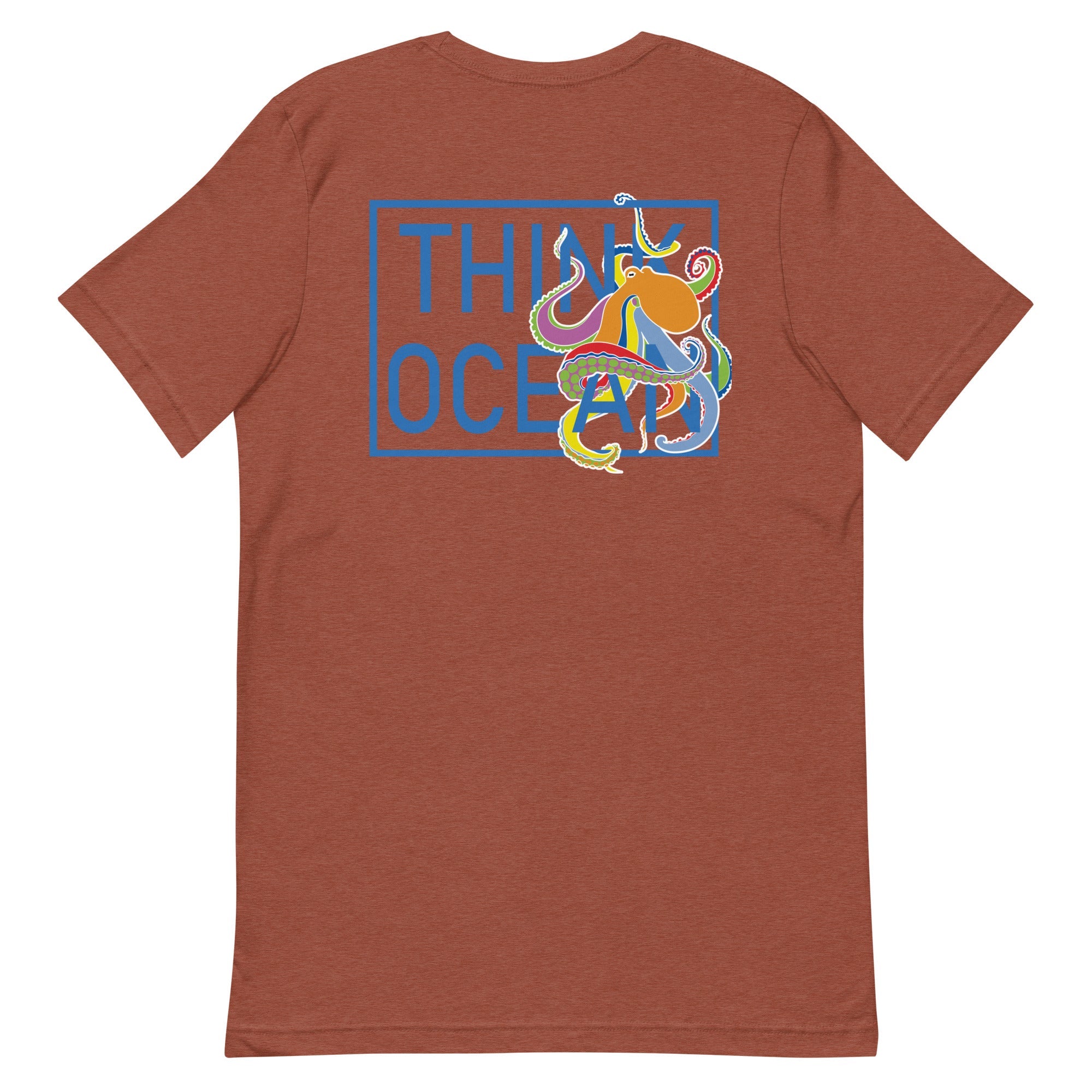 Think Ocean Octopus Fluorescence Cotton Embroidered T-Shirt