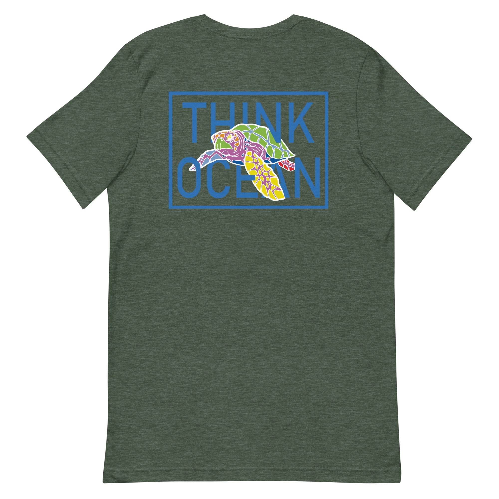 Think Ocean Turtle Fluorescence Cotton Embroidered T-Shirt