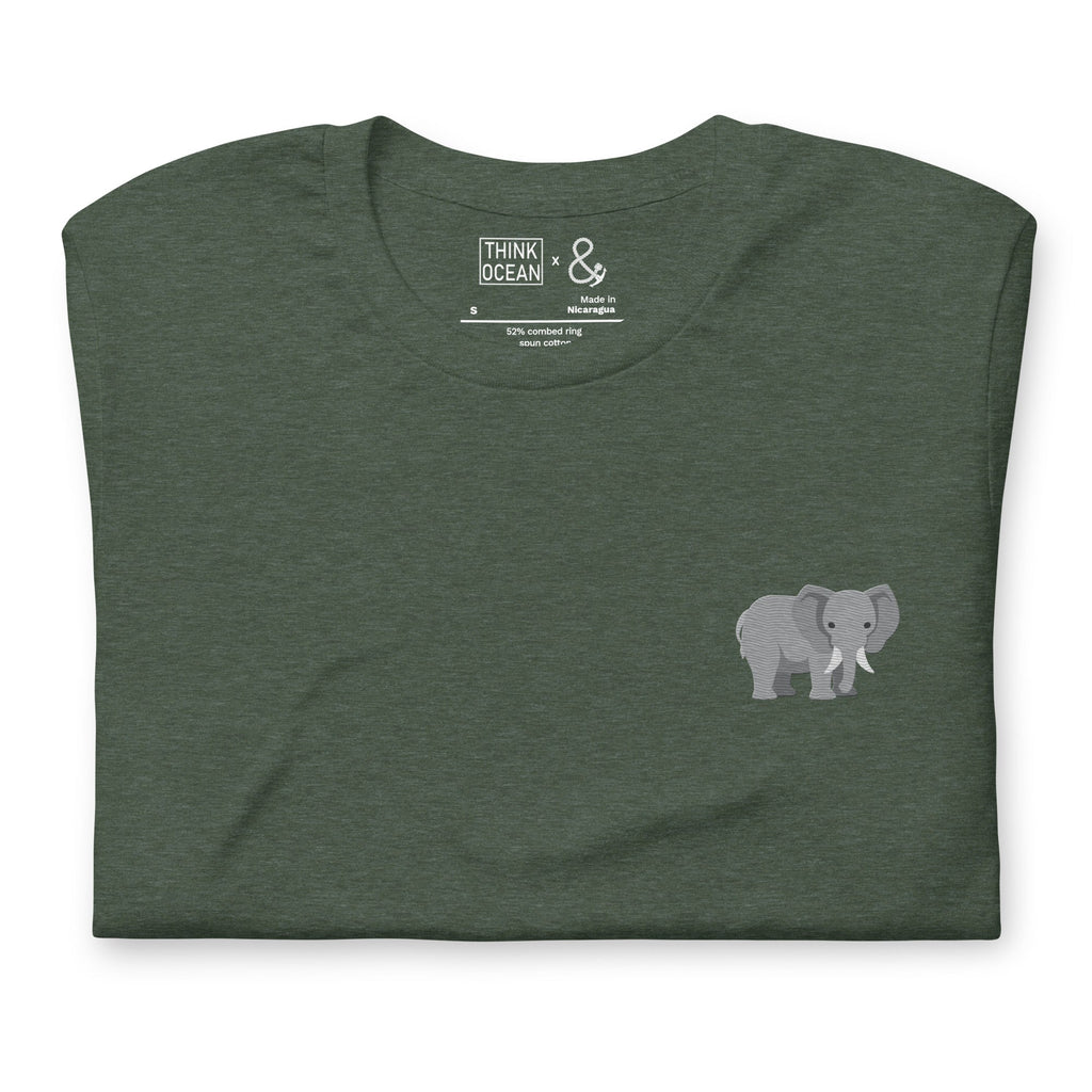 Think Ocean Elephant Aspirations Cotton Embroidered T-Shirt