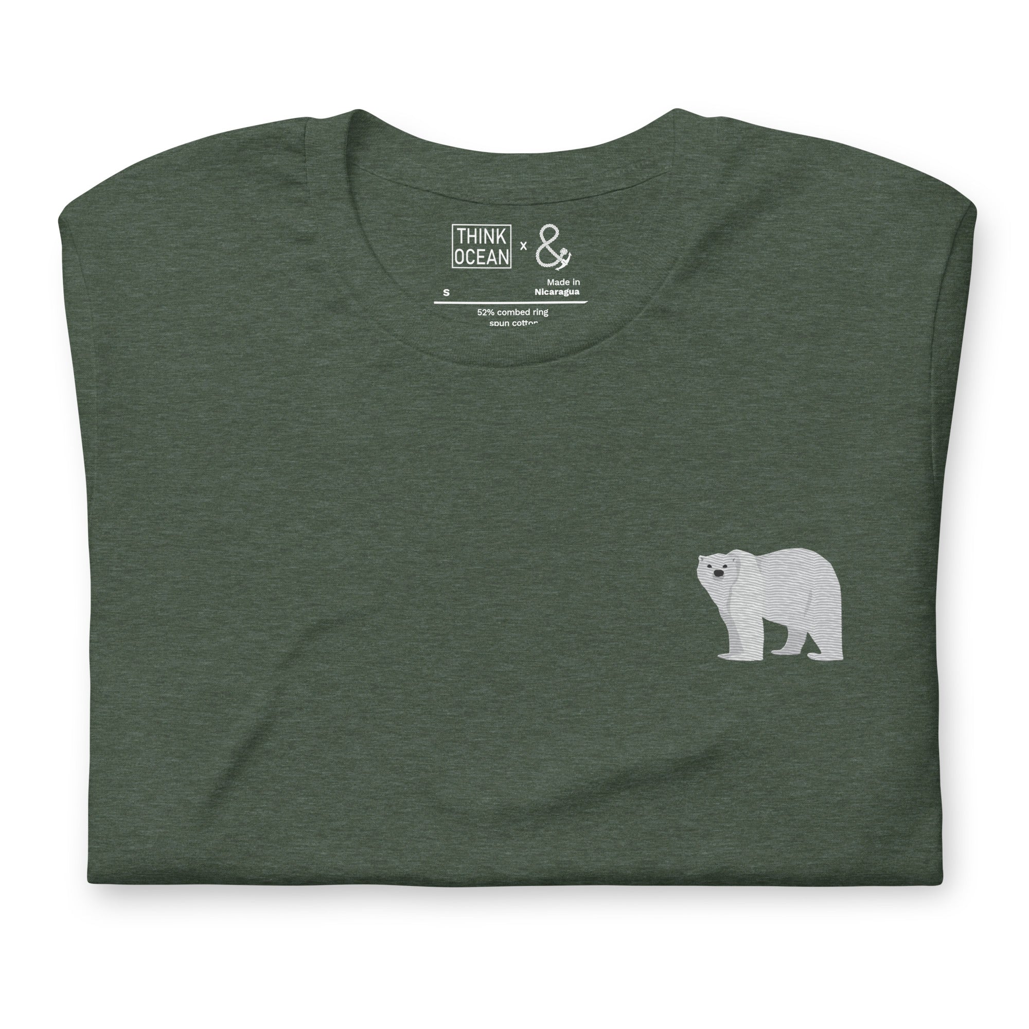 Think Ocean Polar Bear Aspirations Cotton Embroidered T-Shirt
