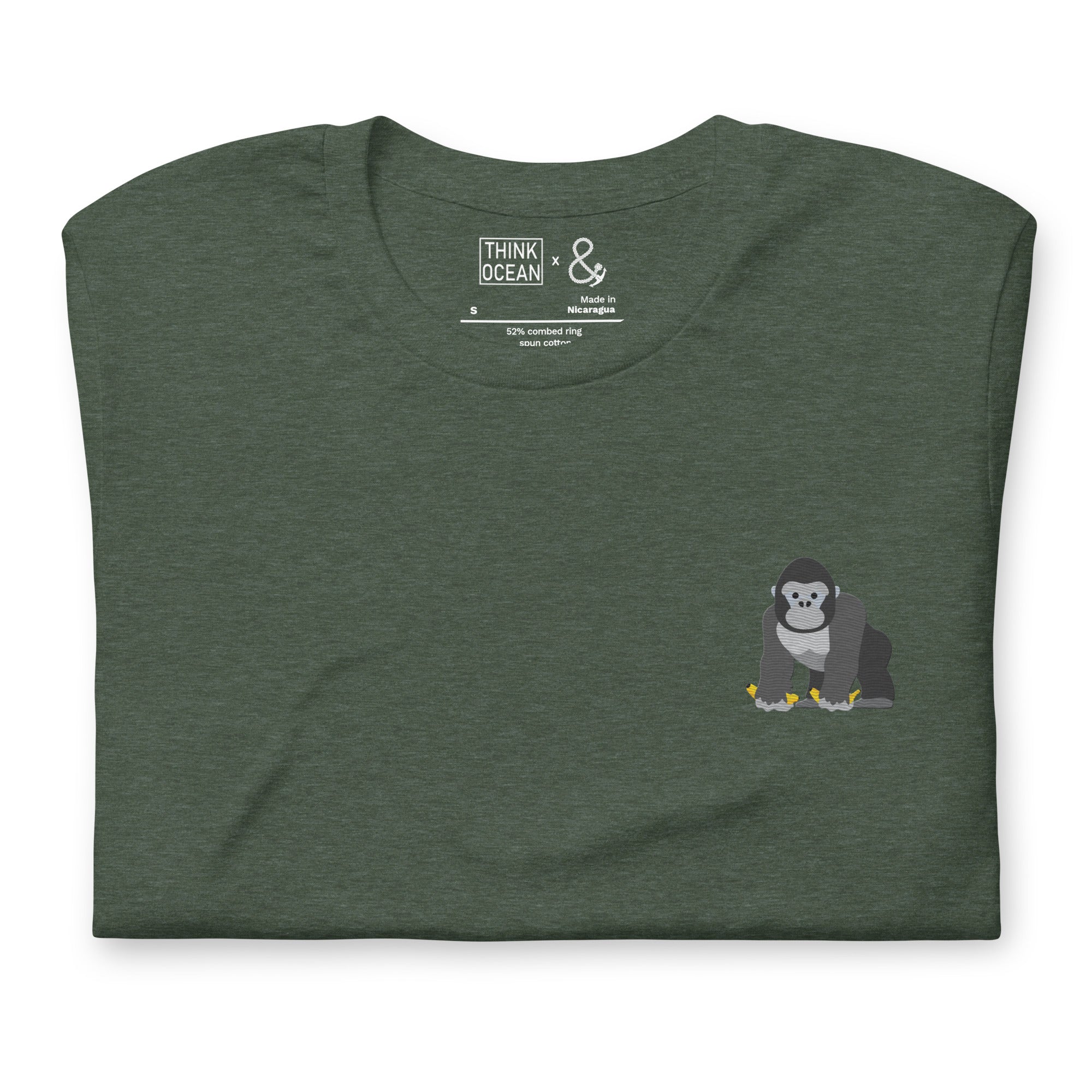Think Ocean Gorilla Aspirations Cotton Embroidered T-Shirt