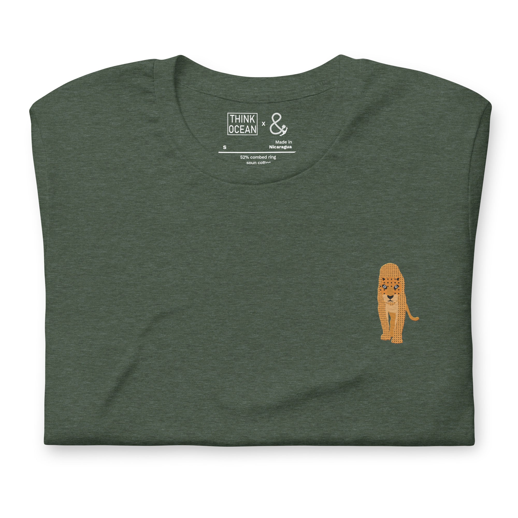 Think Ocean Leopard Aspirations Cotton Embroidered T-Shirt