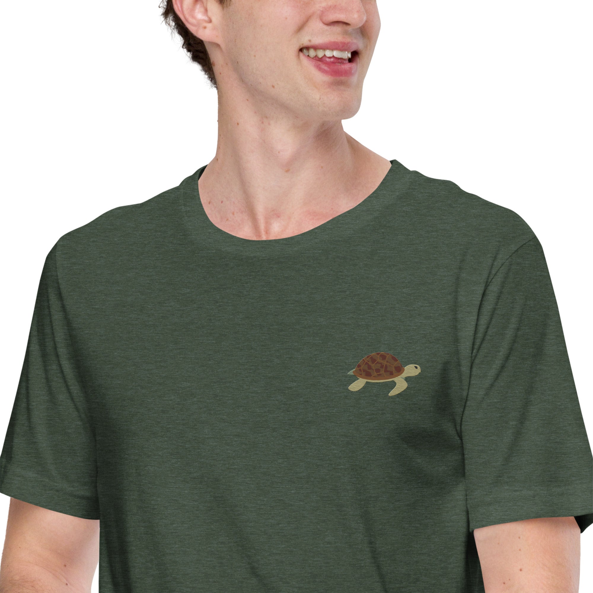 Think Ocean Turtle Aspirations Cotton Embroidered T-Shirt