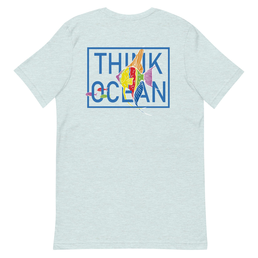 Think Ocean Fish Fluorescence Cotton Embroidered T-Shirt