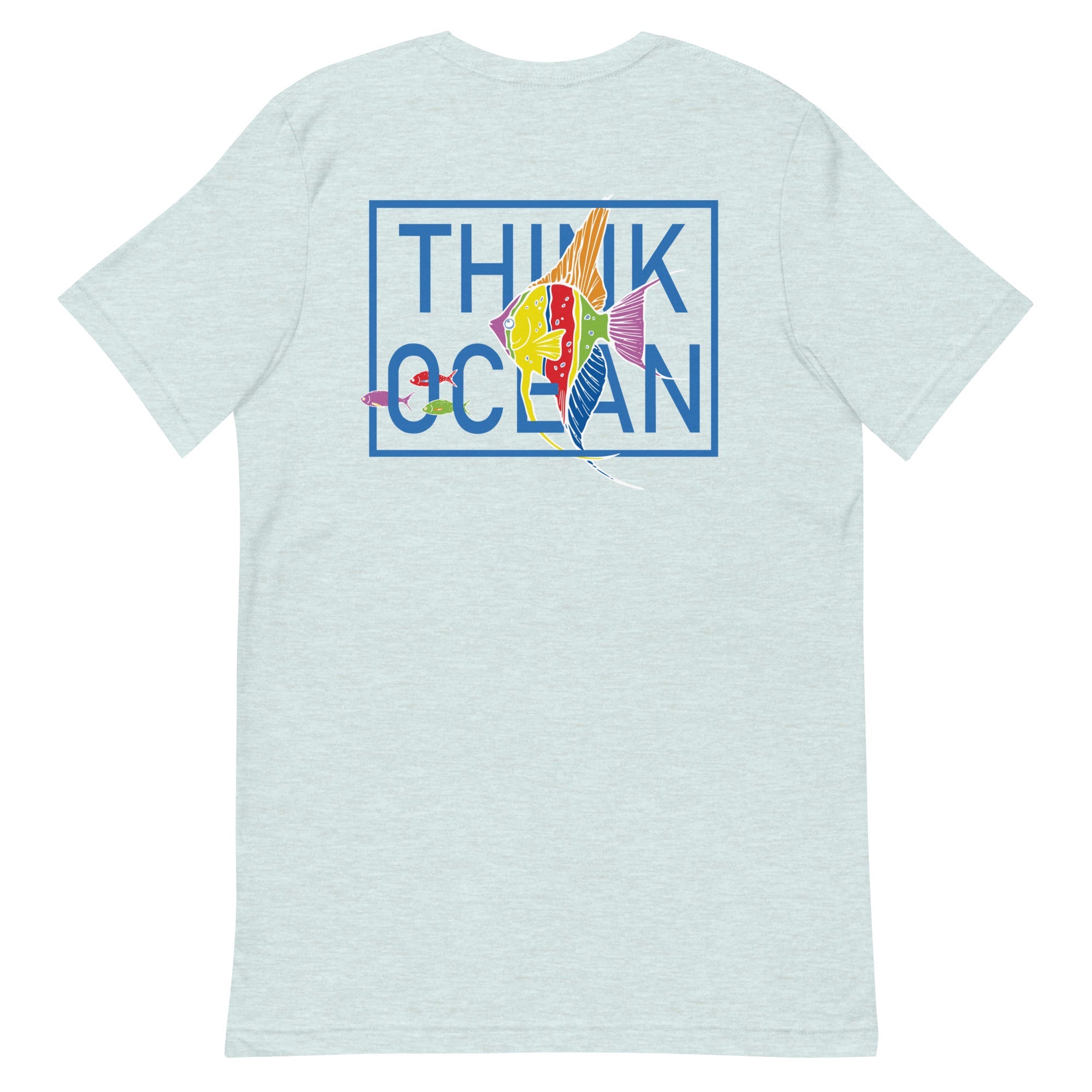 Think Ocean Fish Fluorescence Cotton Embroidered T-Shirt