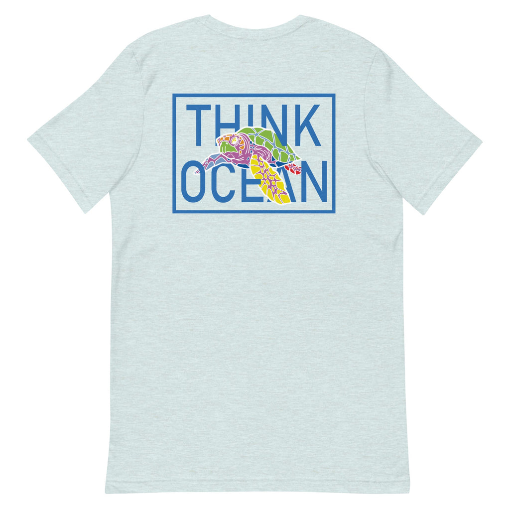 Think Ocean Turtle Fluorescence Cotton Embroidered T-Shirt