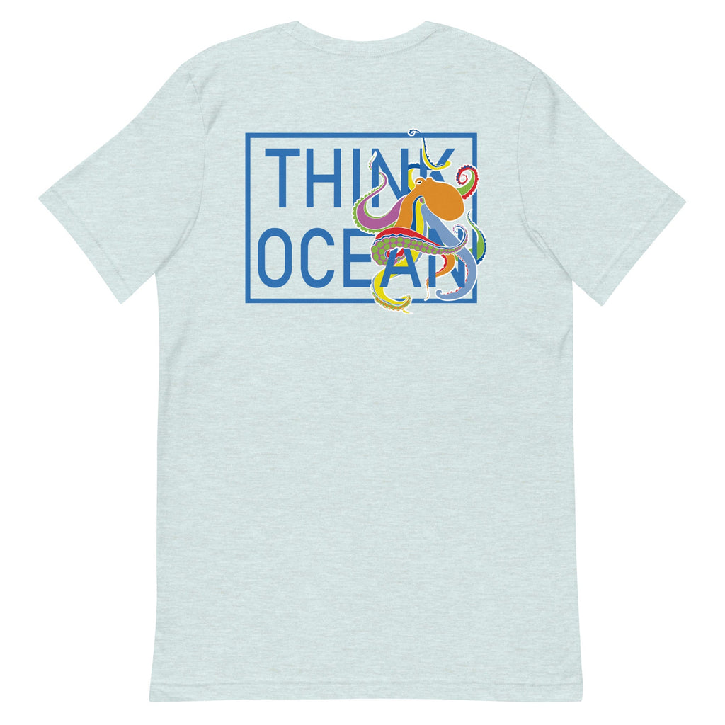 Think Ocean Octopus Fluorescence Cotton Embroidered T-Shirt