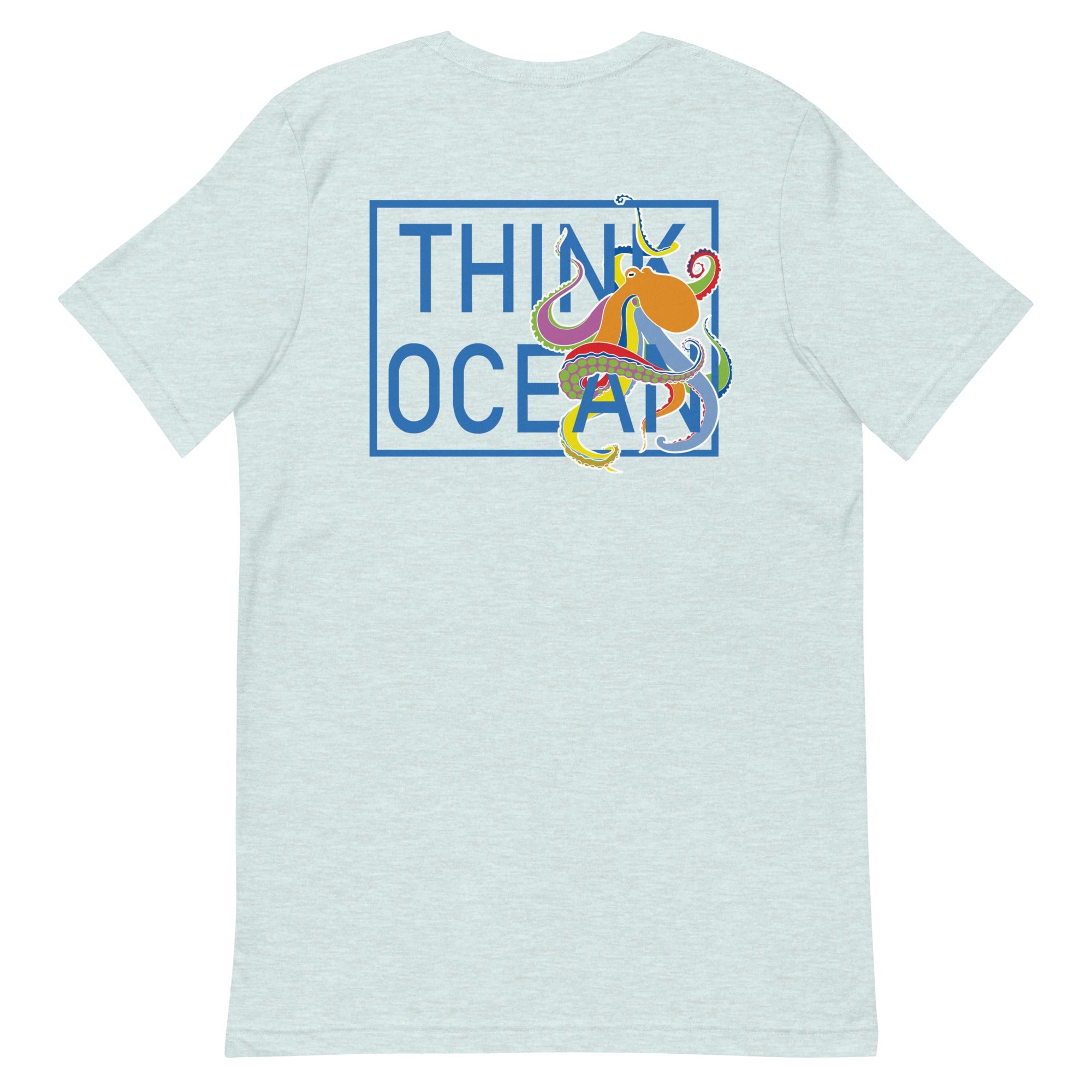 Think Ocean Octopus Fluorescence Cotton Embroidered T-Shirt