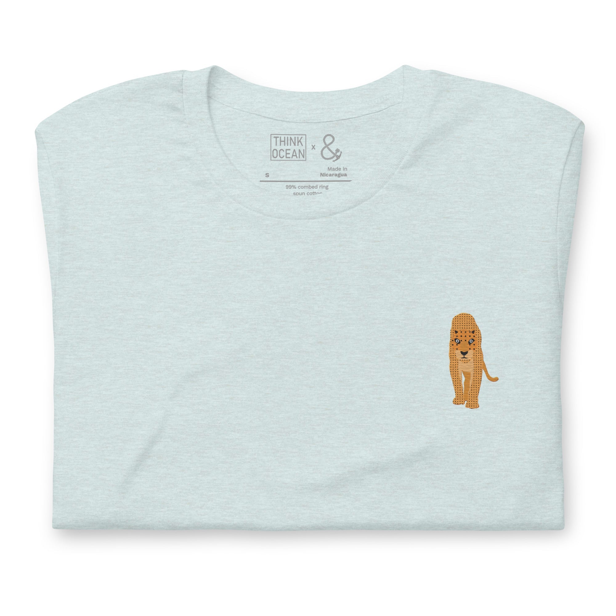 Think Ocean Leopard Aspirations Cotton Embroidered T-Shirt