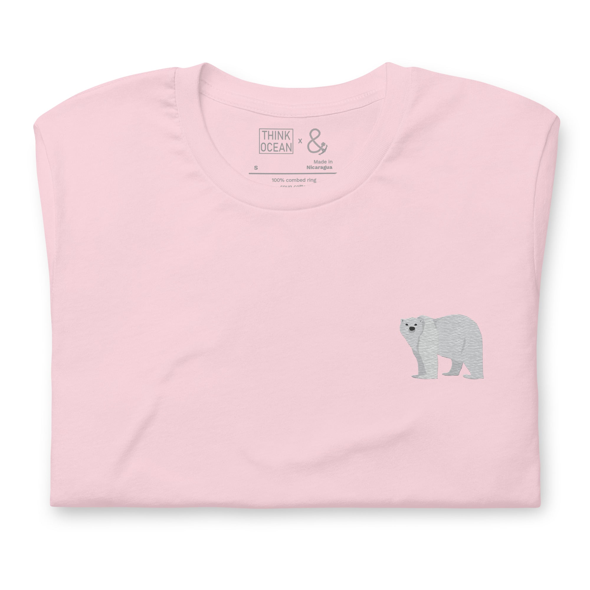 Think Ocean Polar Bear Aspirations Cotton Embroidered T-Shirt