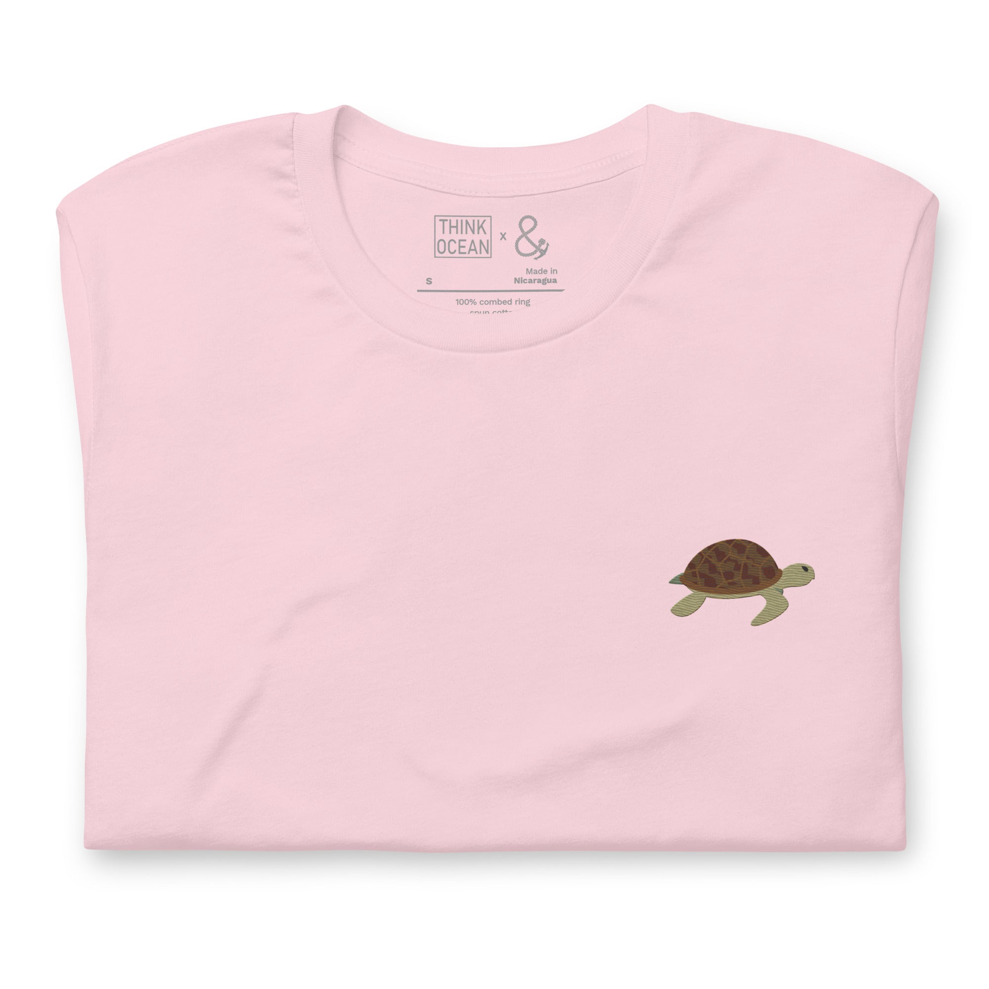 Think Ocean Turtle Aspirations Cotton Embroidered T-Shirt